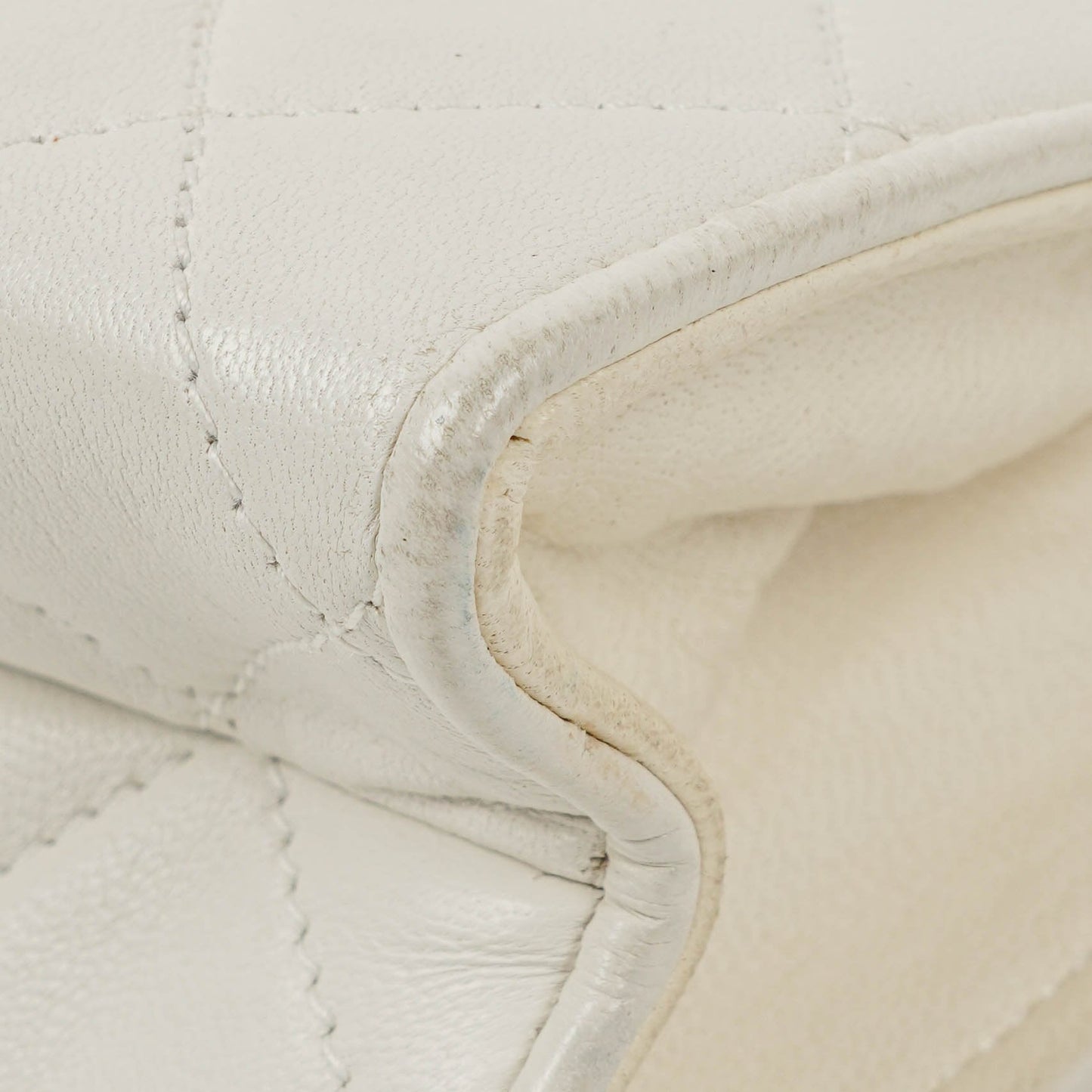 Chanel Small Tassel Flap Bag White Quilted Lambskin Bag