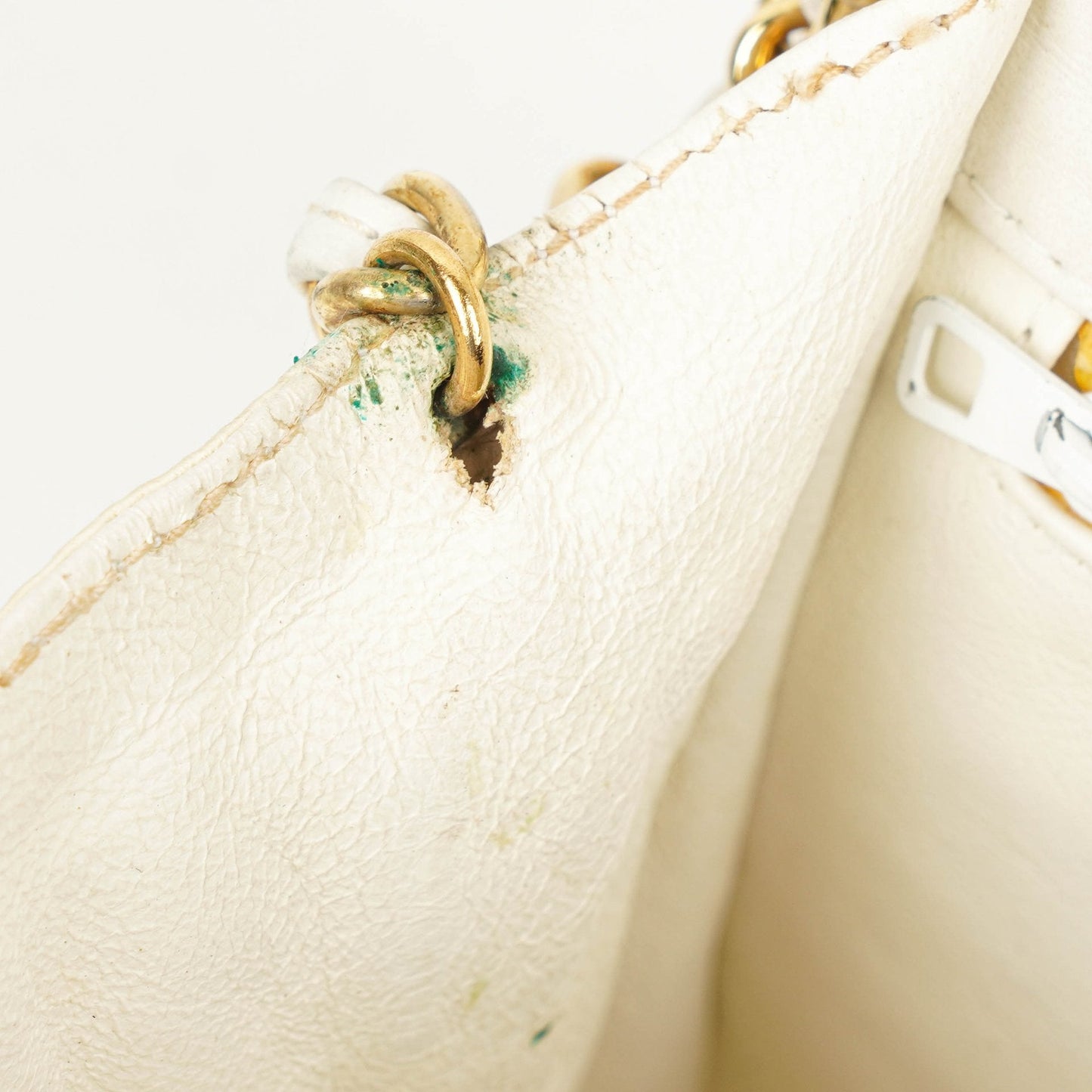 Chanel Small Tassel Flap Bag White Quilted Lambskin Bag