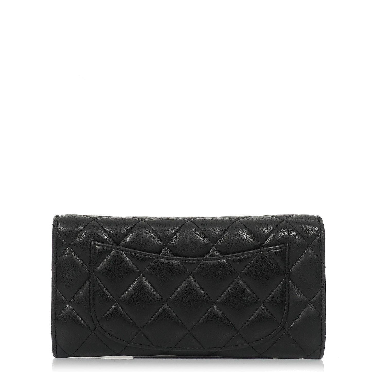 Chanel So Black Large Quilted Lambskin Flap Wallet