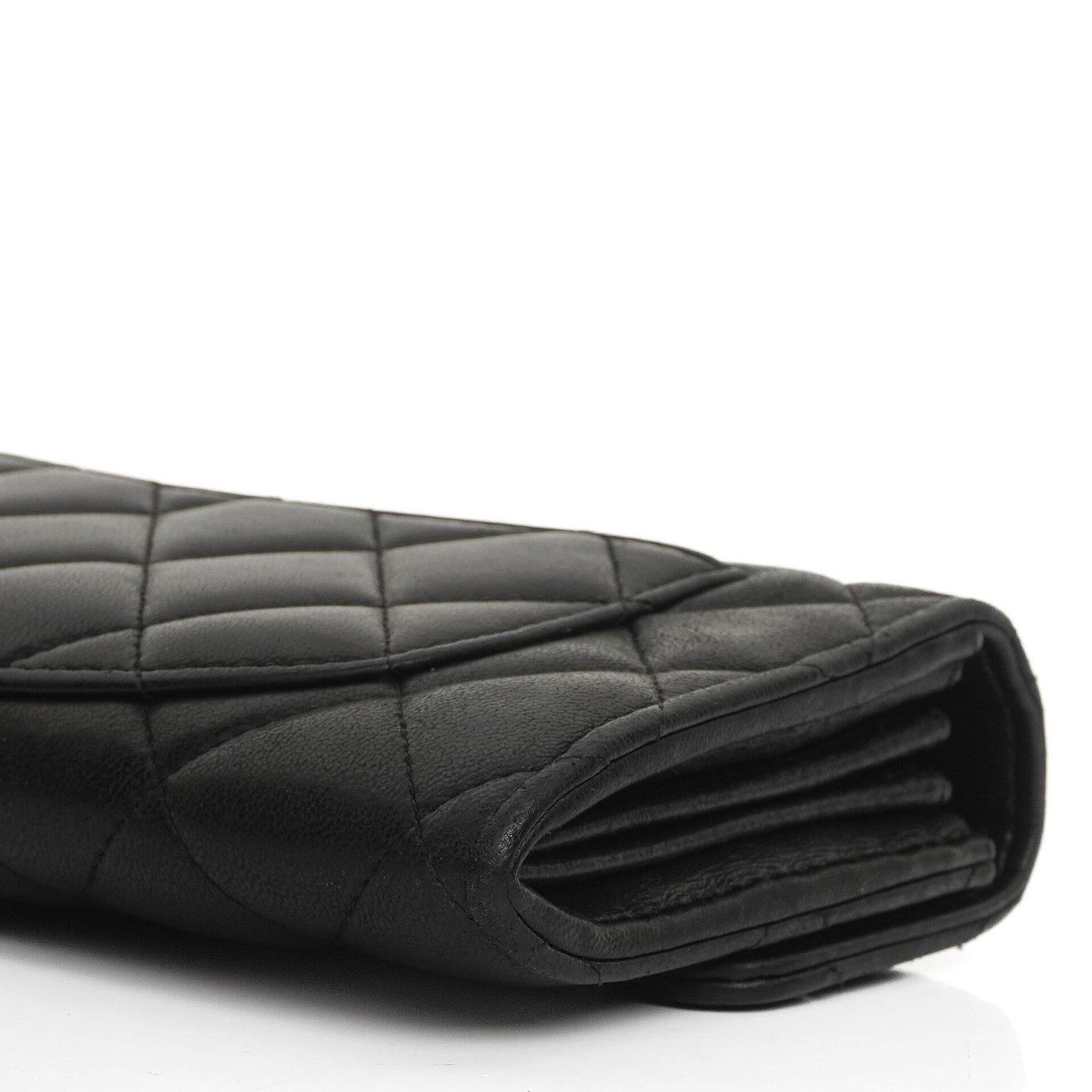 Chanel So Black Large Quilted Lambskin Flap Wallet