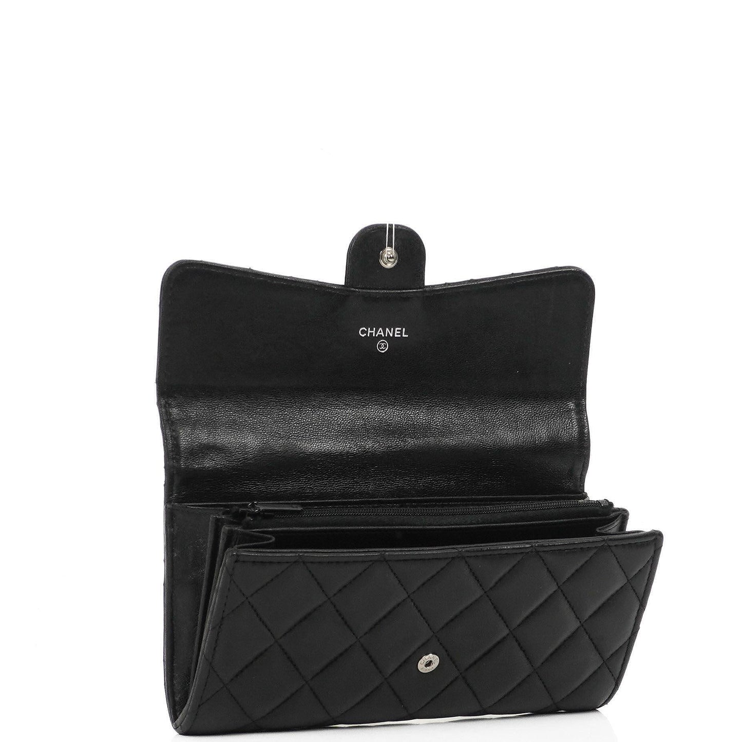 Chanel So Black Large Quilted Lambskin Flap Wallet