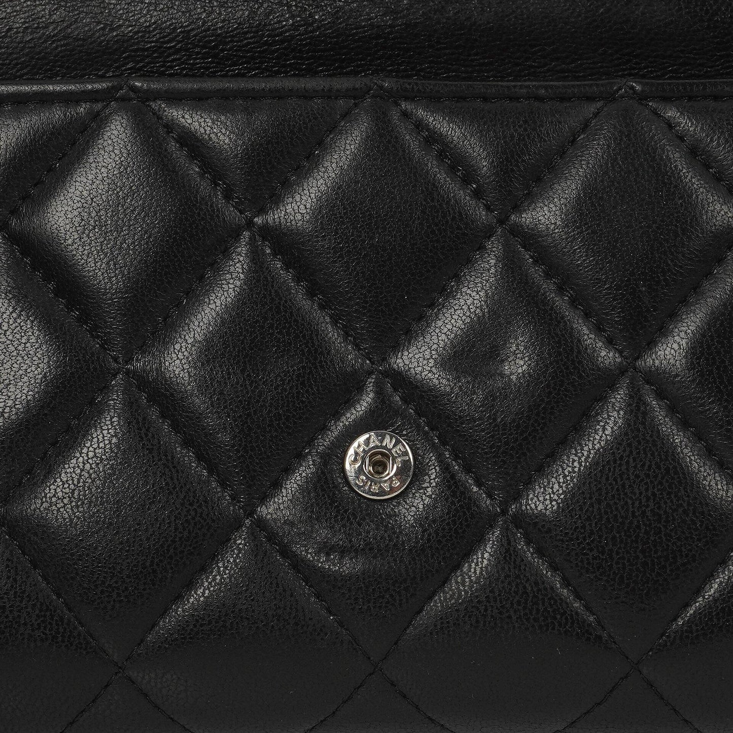Chanel So Black Large Quilted Lambskin Flap Wallet
