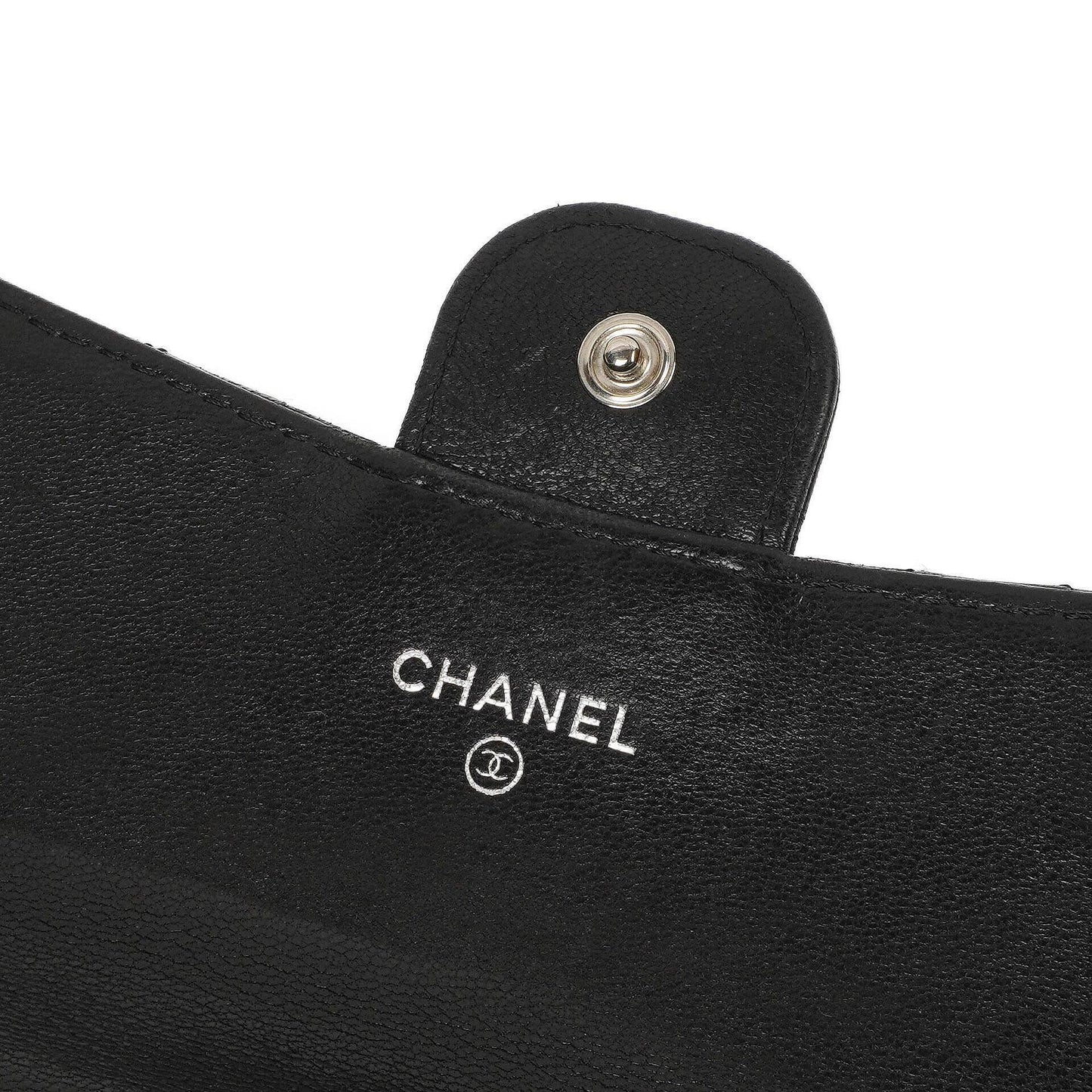 Chanel So Black Large Quilted Lambskin Flap Wallet