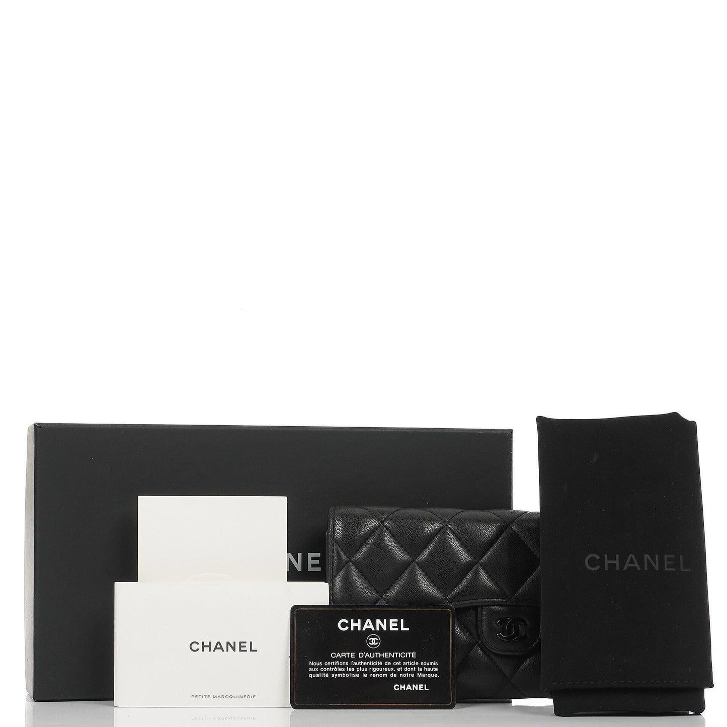 Chanel So Black Large Quilted Lambskin Flap Wallet