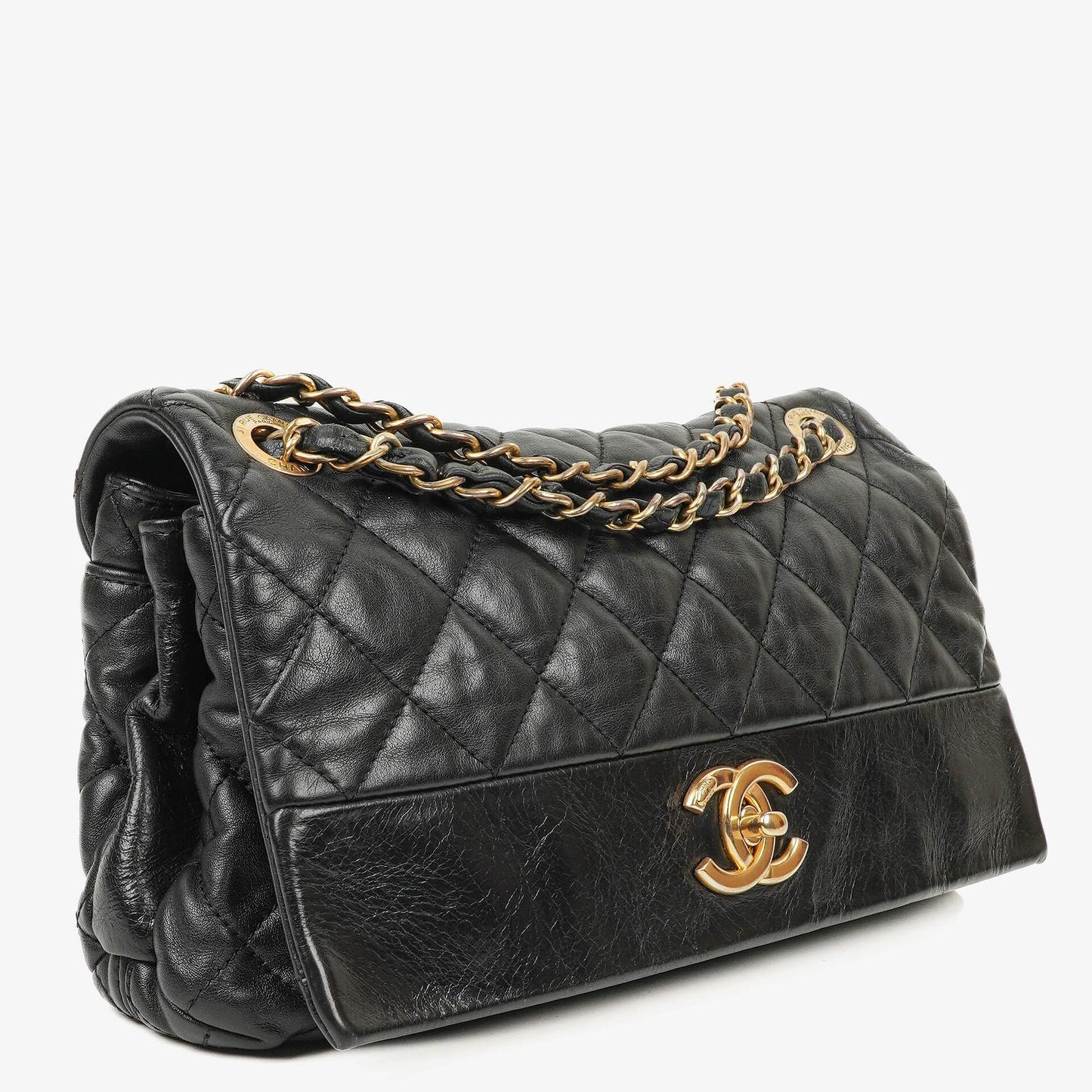 Chanel Soft Elegance Black Calfskin Quilted Flap Bag