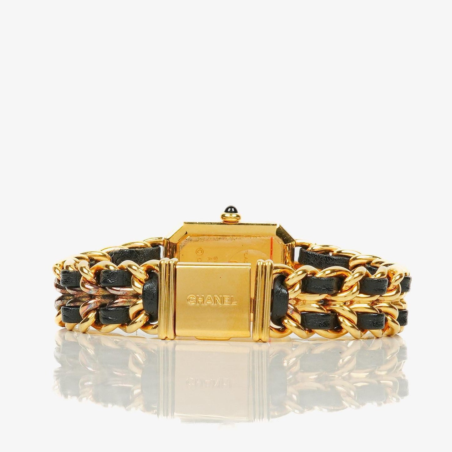 Chanel Stainless Steel Lambskin 20mm Chain Premiere Quartz Watch Gold L