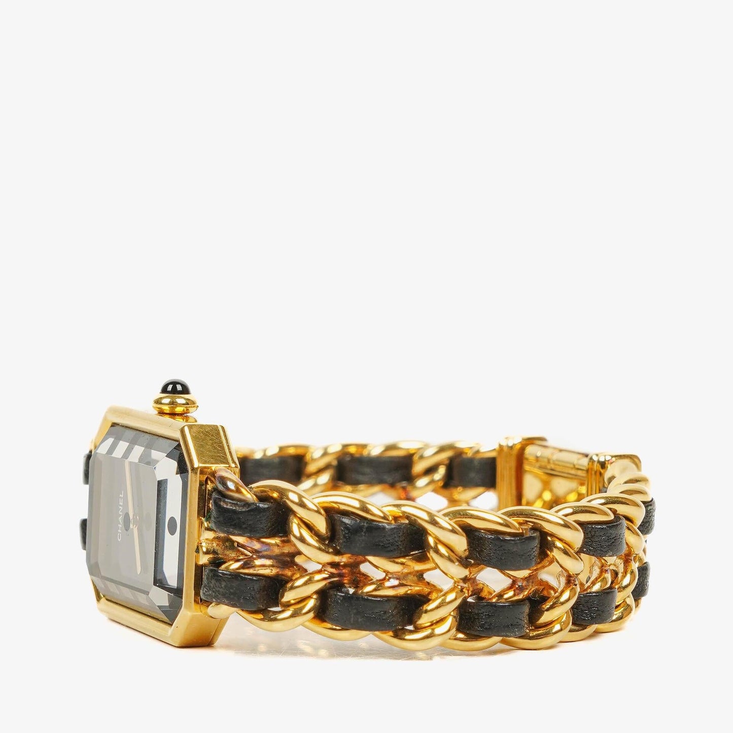 Chanel Stainless Steel Lambskin 20mm Chain Premiere Quartz Watch Gold M