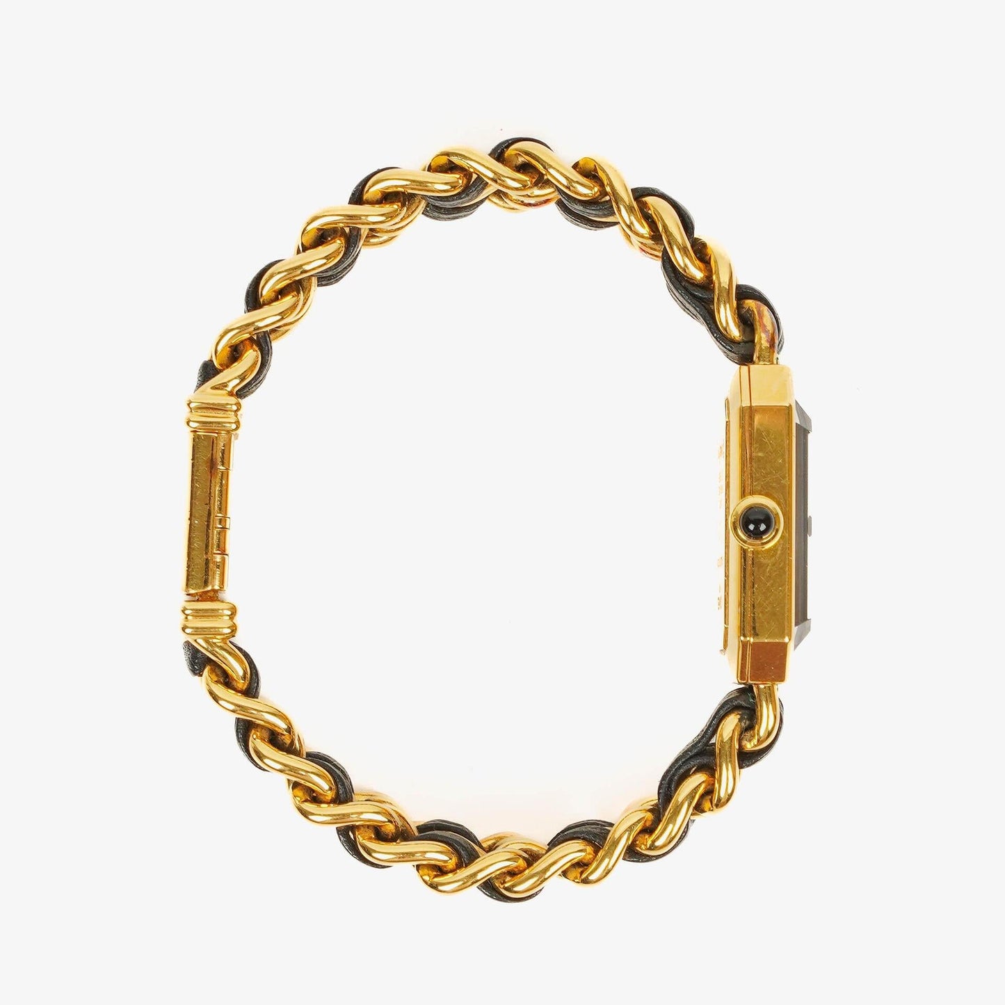 Chanel Stainless Steel Lambskin 20mm Chain Premiere Quartz Watch Gold M
