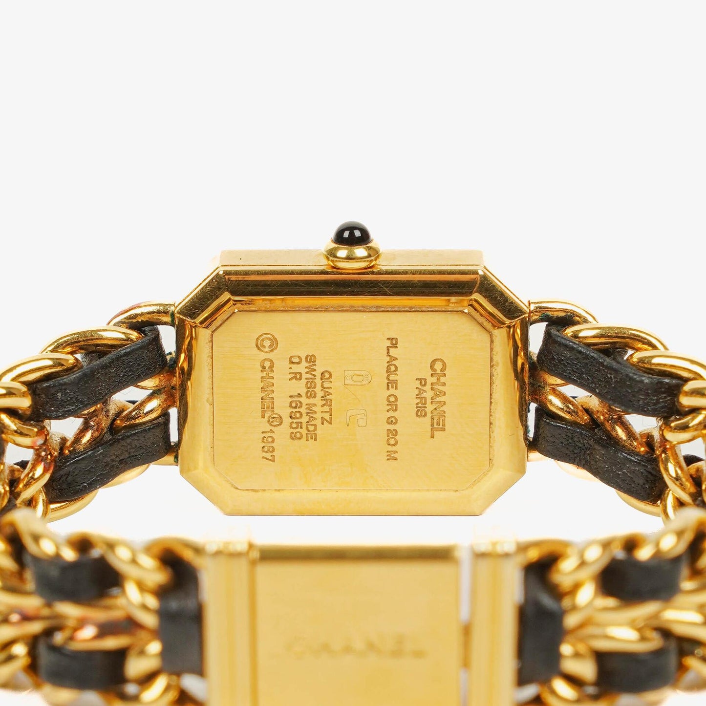 Chanel Stainless Steel Lambskin 20mm Chain Premiere Quartz Watch Gold M