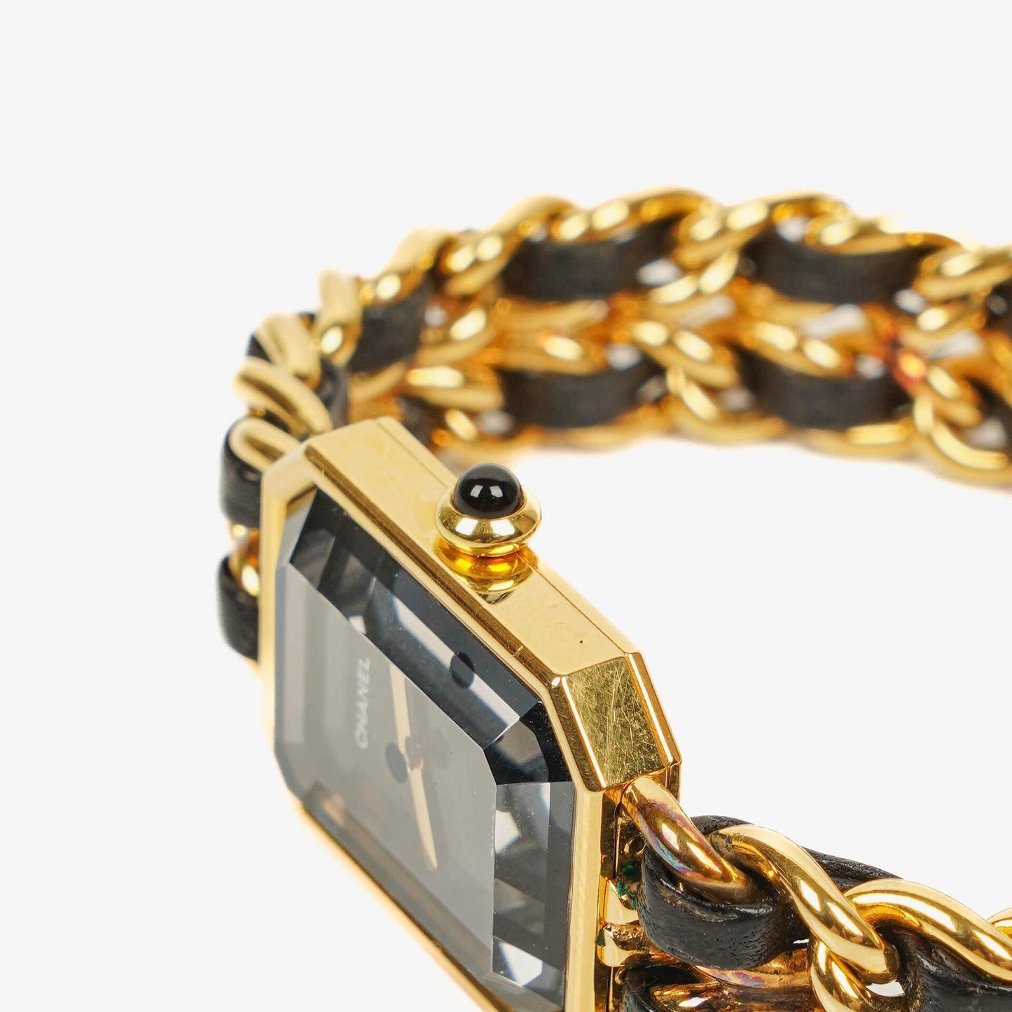 Chanel Stainless Steel Lambskin 20mm Chain Premiere Quartz Watch Gold M