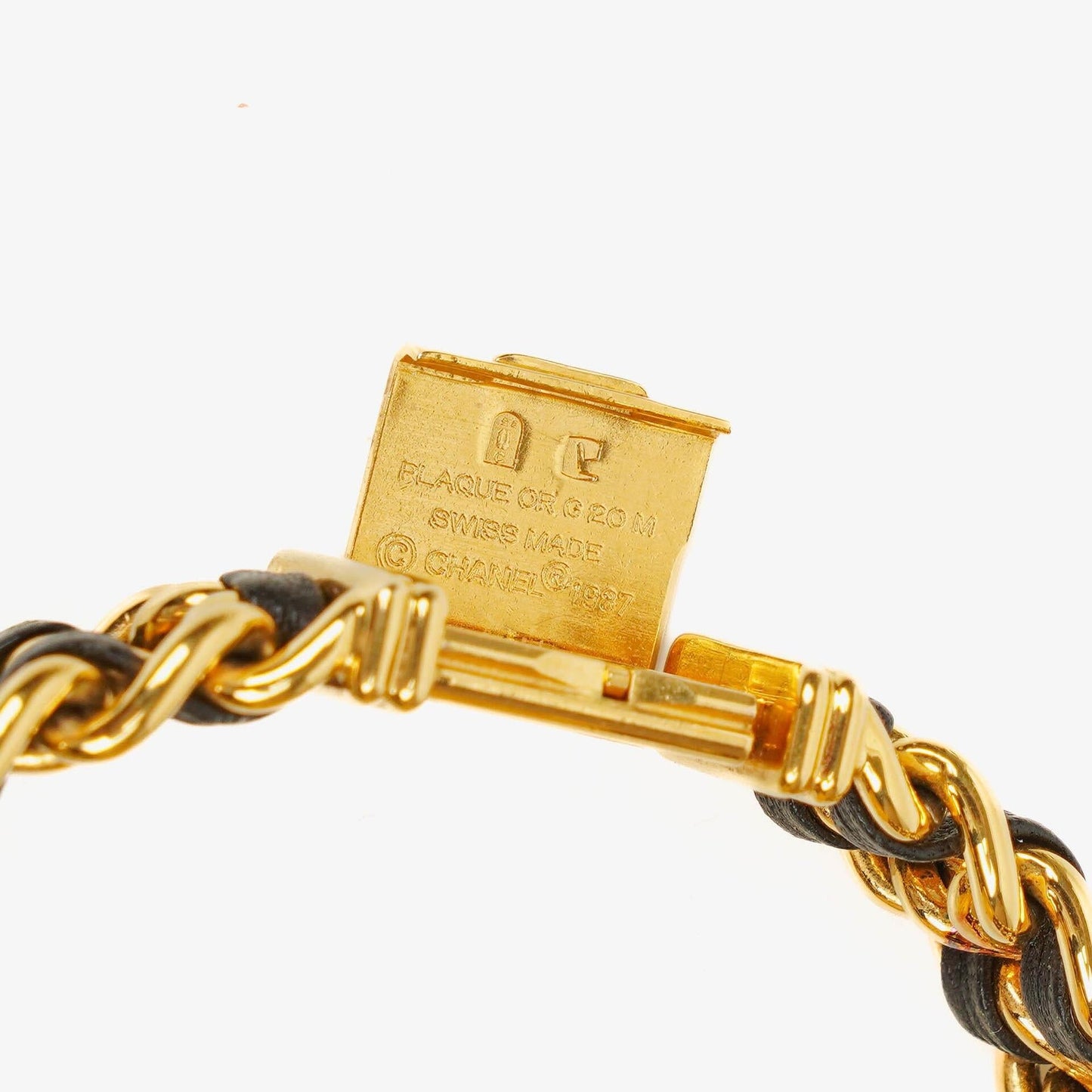 Chanel Stainless Steel Lambskin 20mm Chain Premiere Quartz Watch Gold M