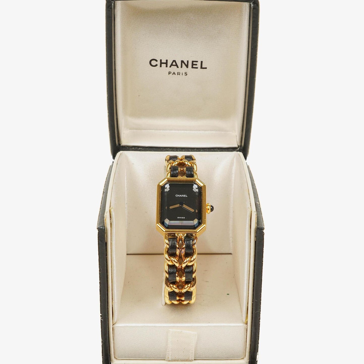 Chanel Stainless Steel Lambskin 20mm Chain Premiere Quartz Watch Gold M