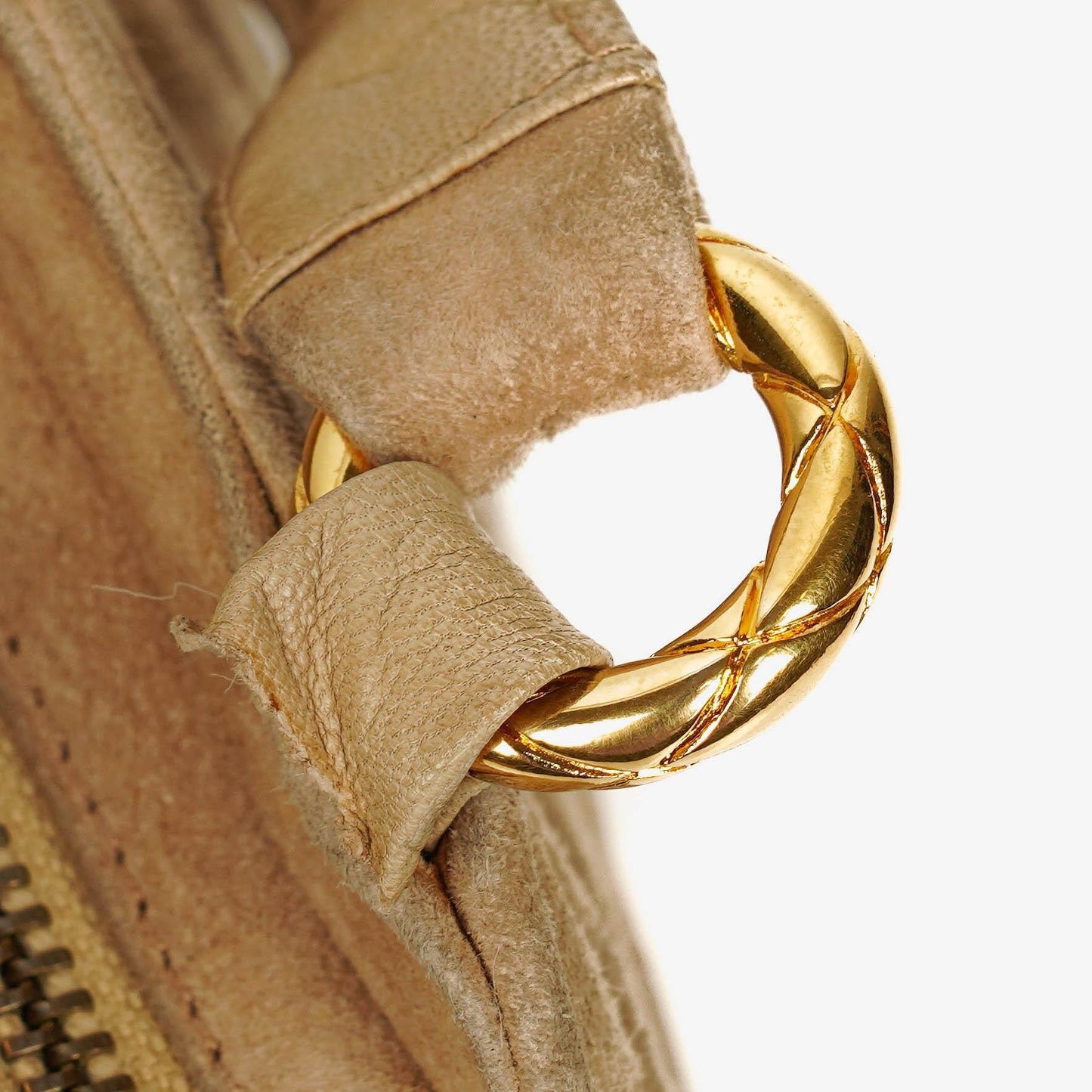 Chanel Suede Chevron Quilted Tassel Camera Bag
