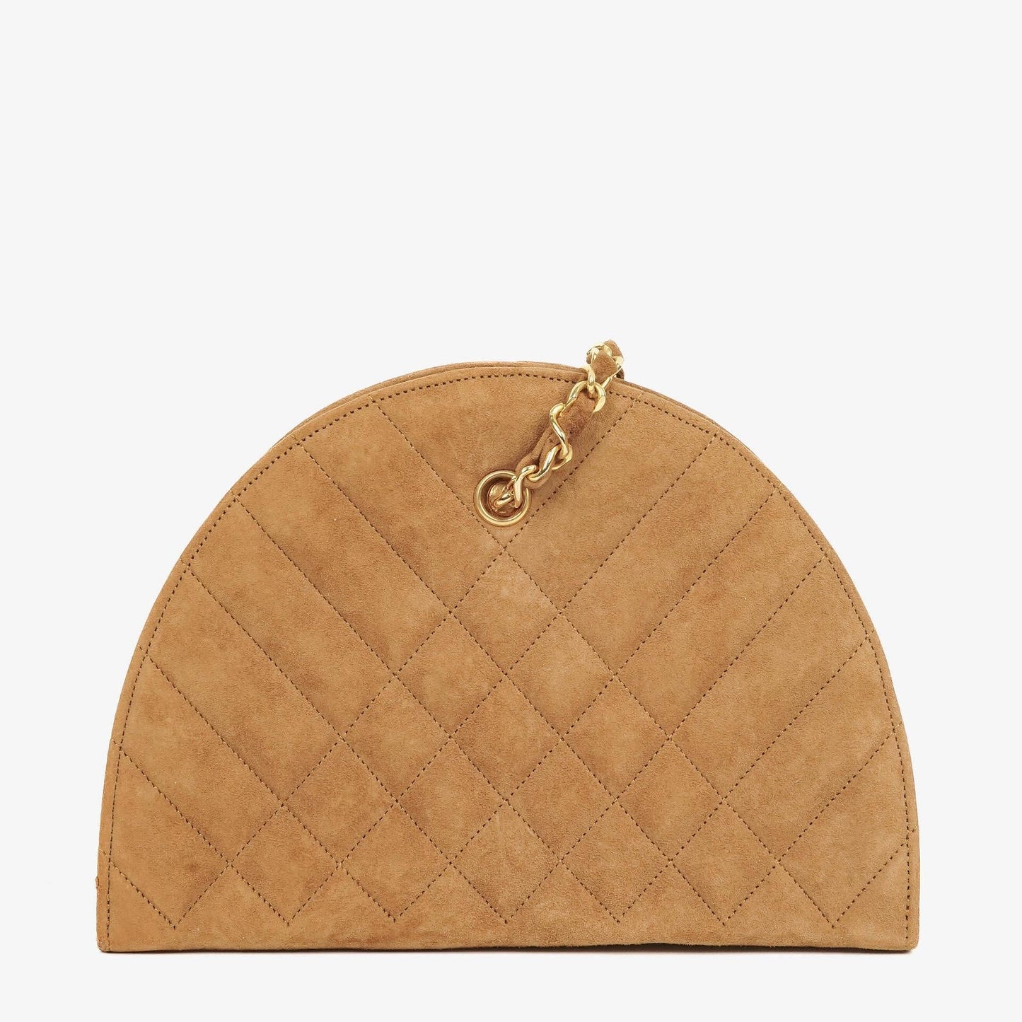 Chanel Suede Half Moon Brown Shoulder Bag