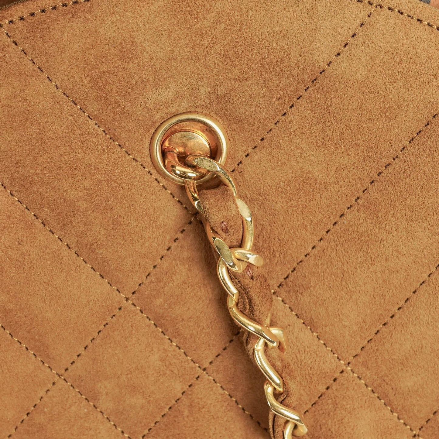 Chanel Suede Half Moon Brown Shoulder Bag