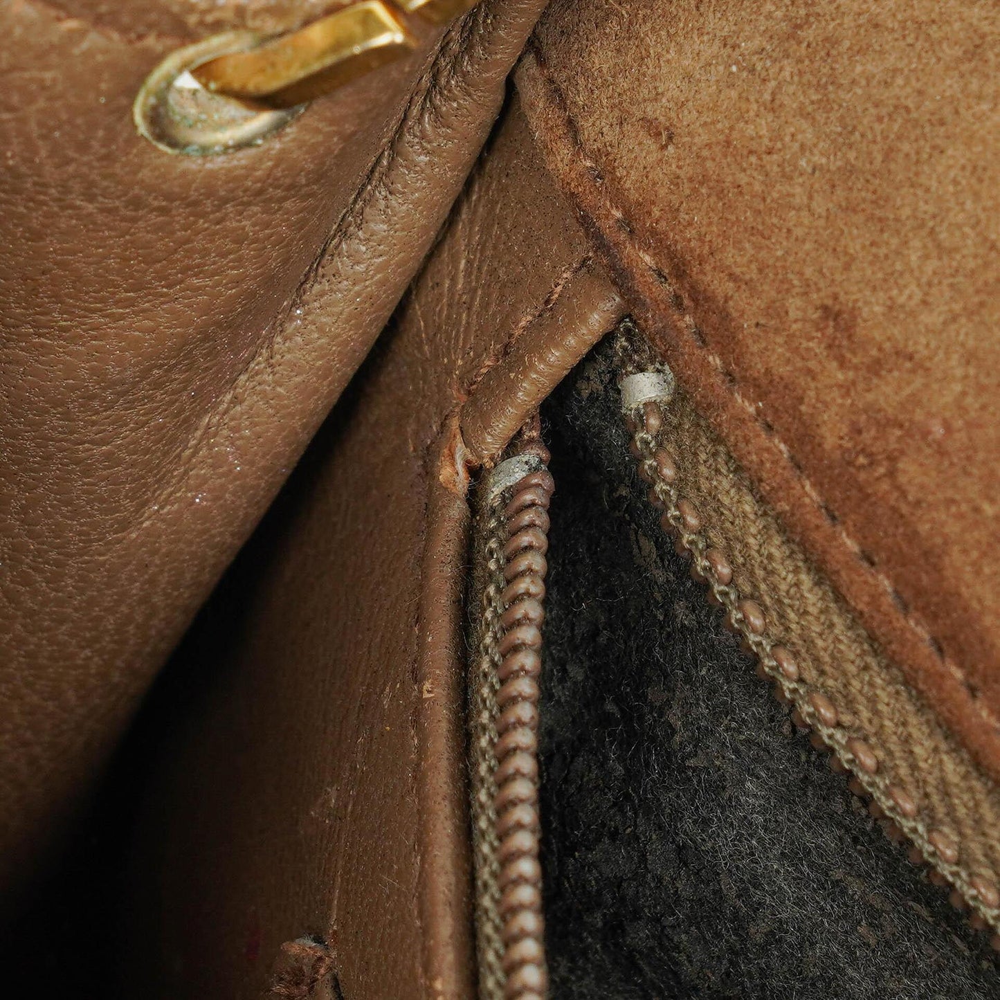 Chanel Suede Quilted Half Moon Full Flap Bag