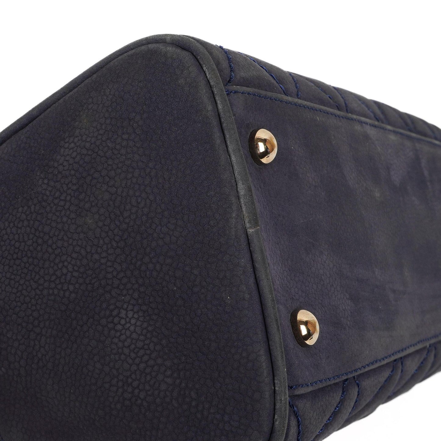 Chanel Timeless CC Medium Bowling Bag Navy Blue Quilted Caviar Gold Hardware 2004-2005