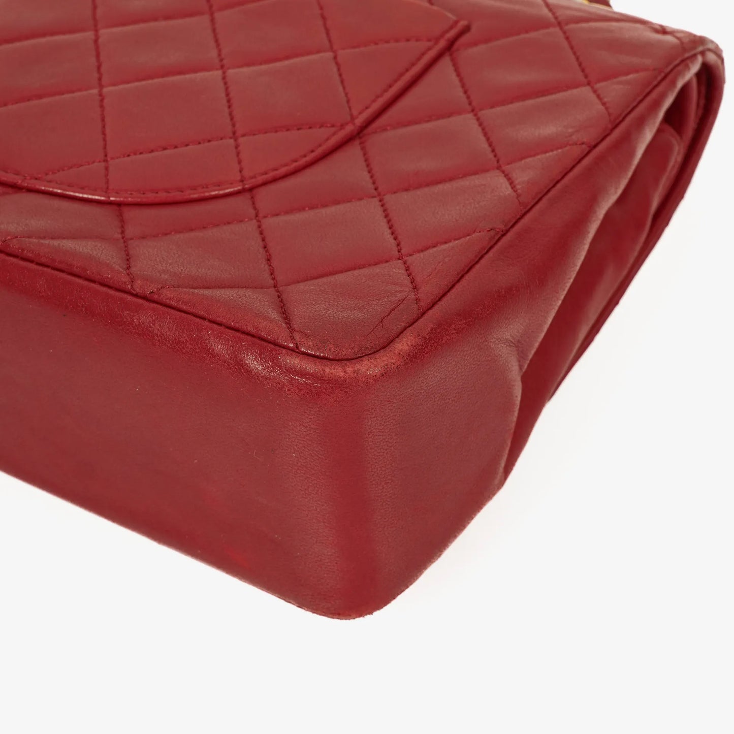 Chanel Timeless Classic Double Flap Bag Red Quilted Lambskin 24K Gold-Plated Hardware