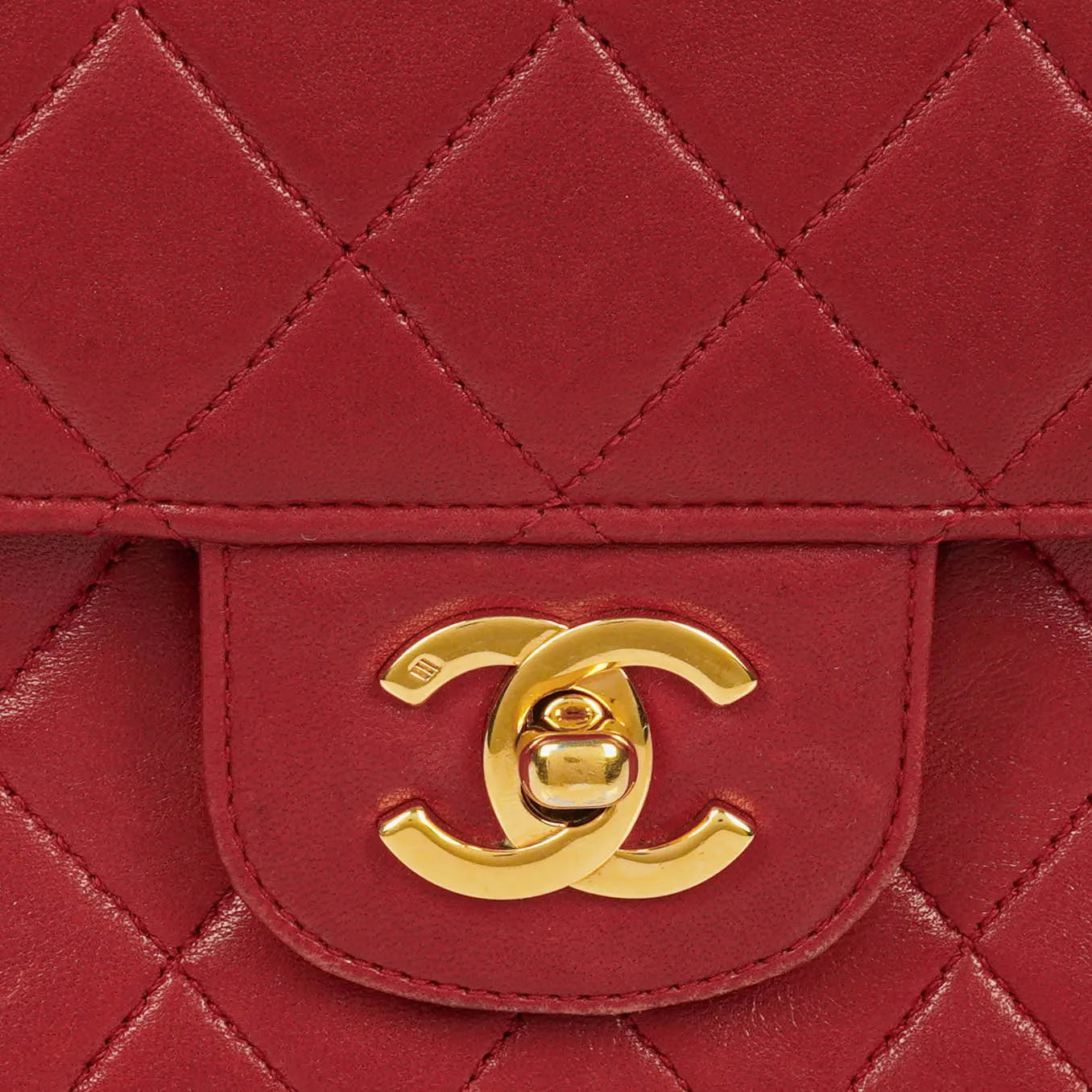 Chanel Timeless Classic Double Flap Bag Red Quilted Lambskin 24K Gold-Plated Hardware