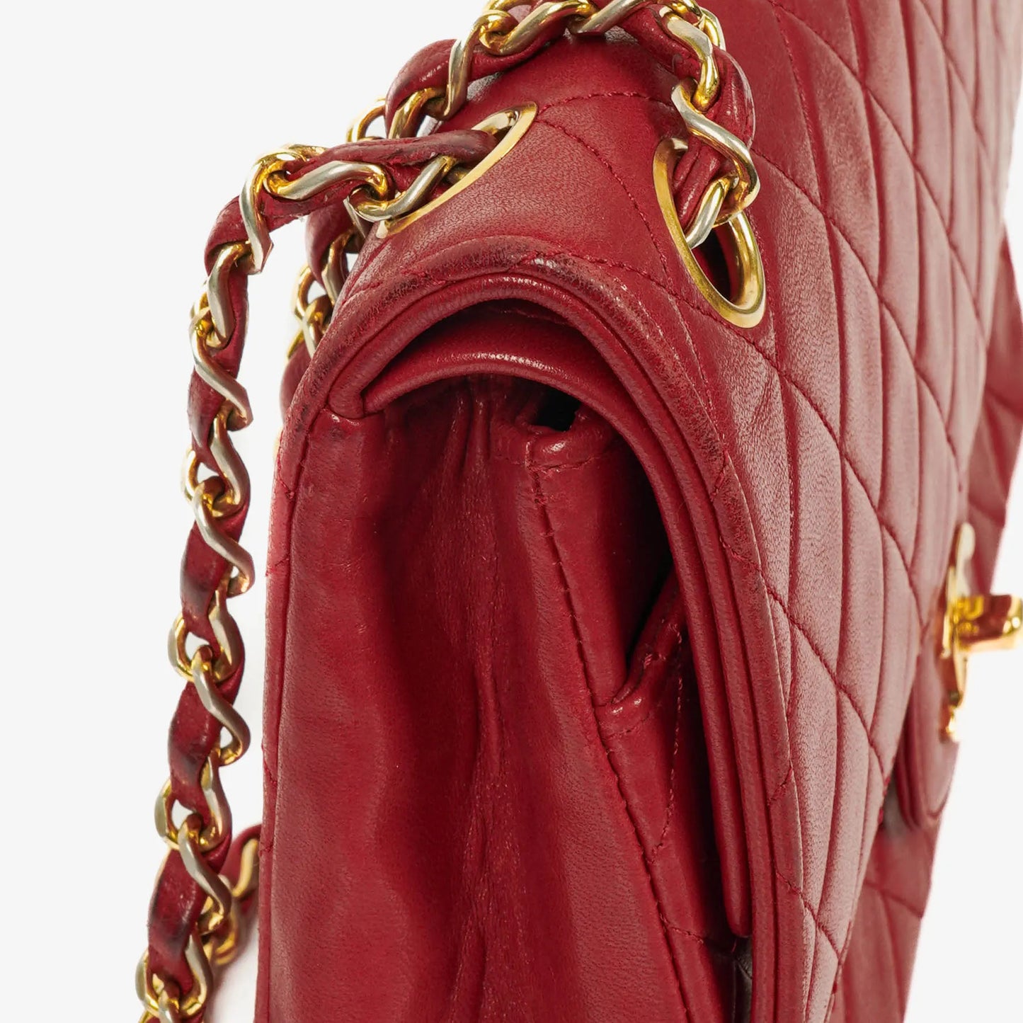 Chanel Timeless Classic Double Flap Bag Red Quilted Lambskin 24K Gold-Plated Hardware