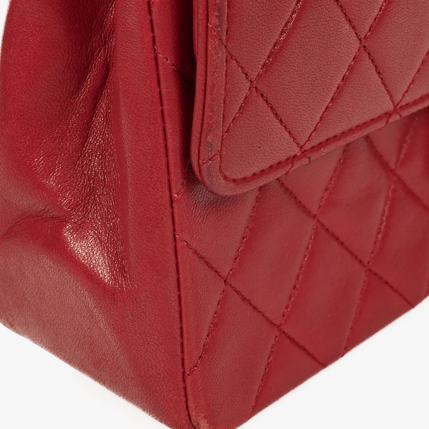 Chanel Timeless Classic Double Flap Bag Red Quilted Lambskin 24K Gold-Plated Hardware