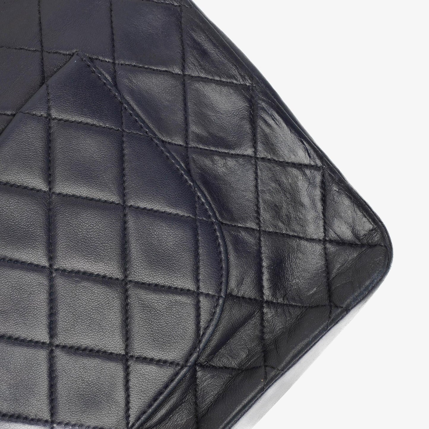 Chanel Timeless Classic Double Flap Navy Quilted Lambskin 24k Gold Plated Hardware