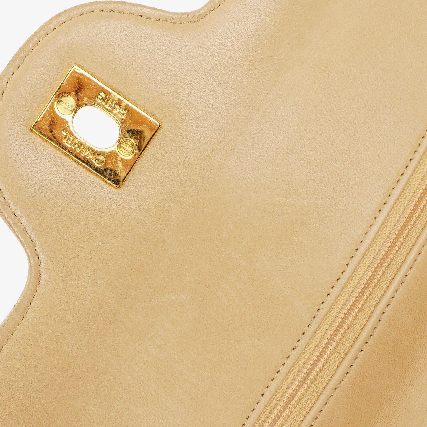 Chanel Timeless Classic Small Double Flap Bag In Beige Quilted Lambskin And 24K Gold-Plated Hardware