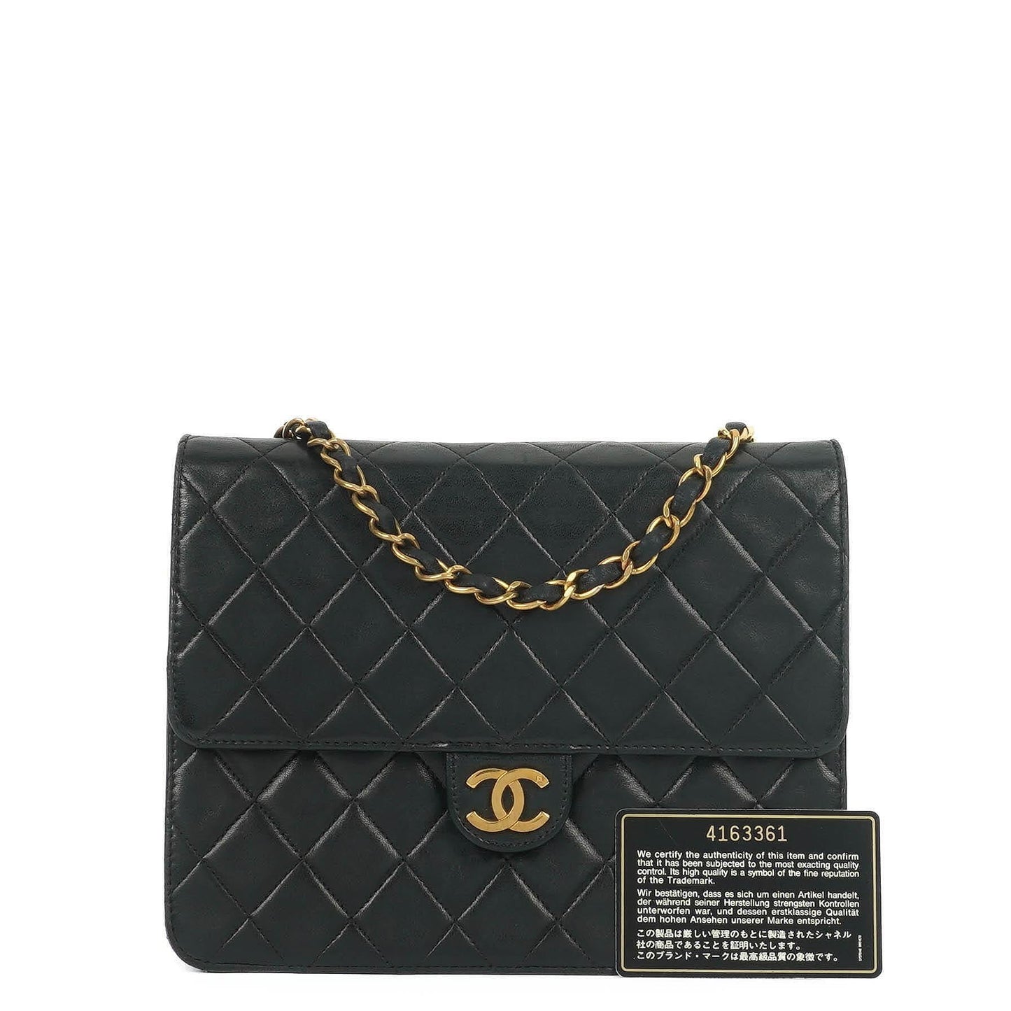 Chanel Timeless Classic Small Flap Bag In Black Quilted Lambskin And 24K Gold-Plated Hardware