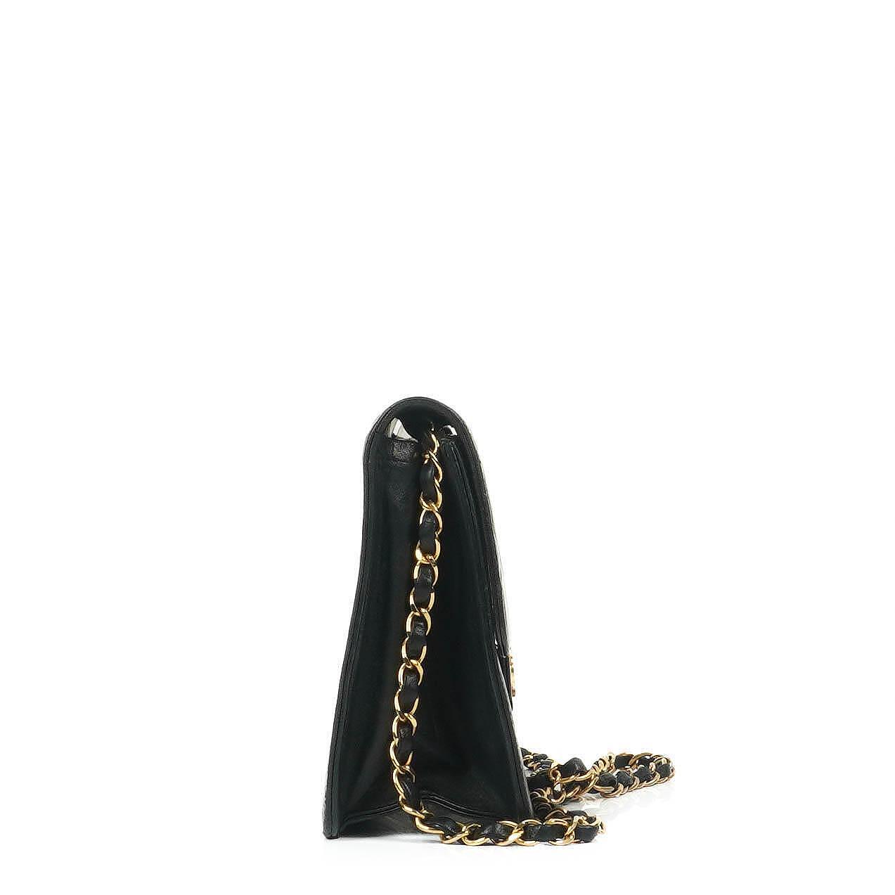 Chanel Timeless Classic Small Flap Bag In Black Quilted Lambskin And 24K Gold-Plated Hardware