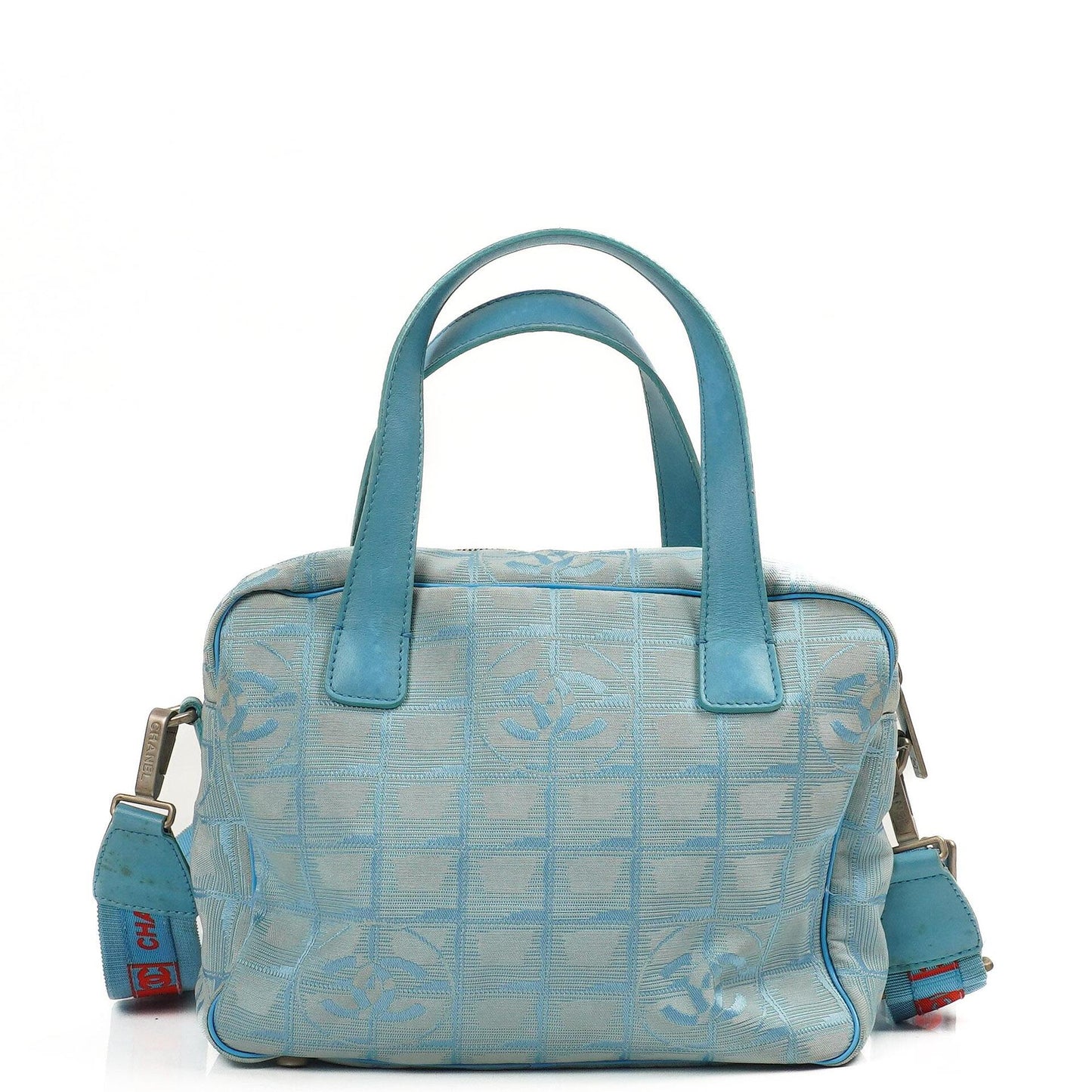 Chanel Travel Line Light Blue Nylon CC Logo Bag