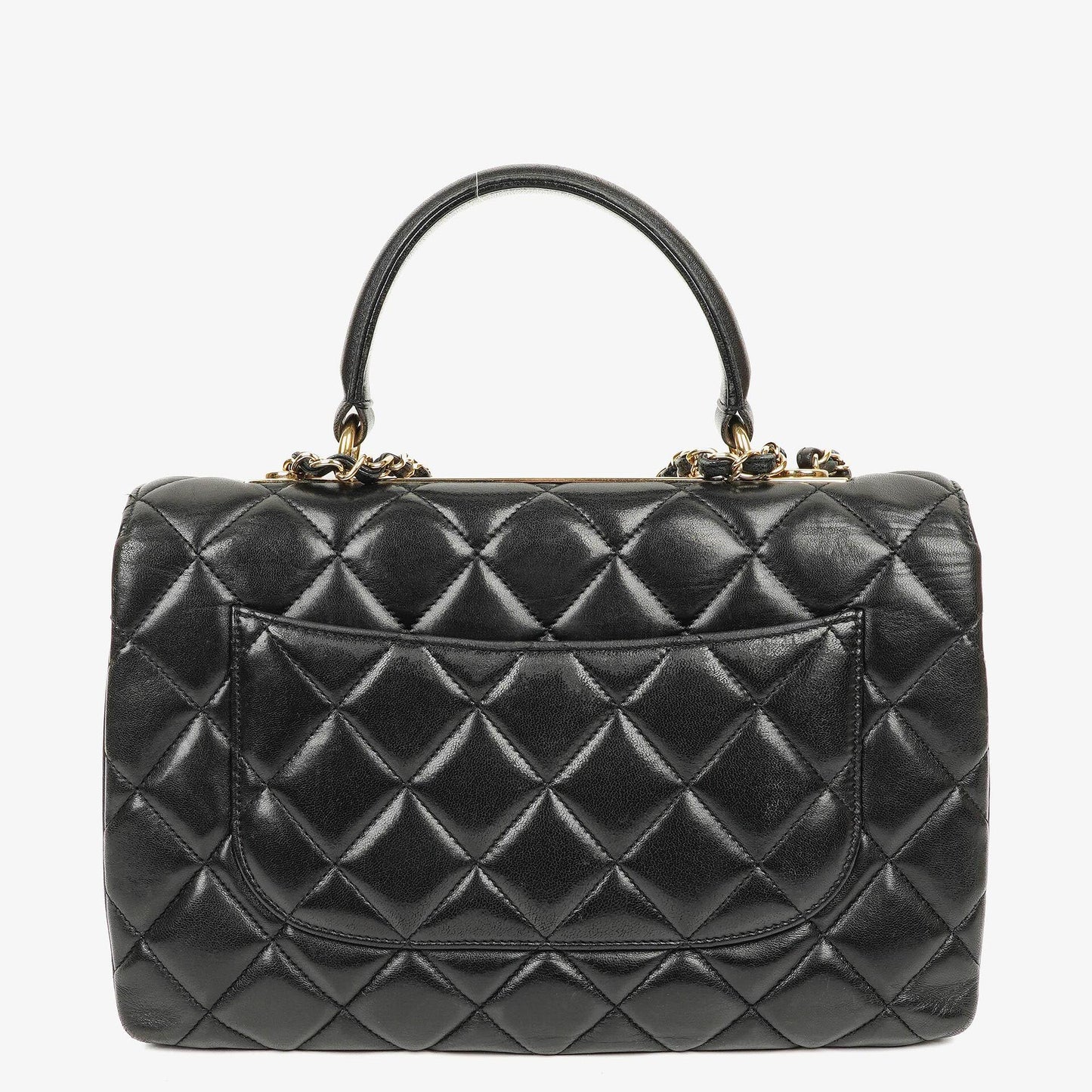 Chanel Trendy CC Large Black Quilted Lambskin Dual Handle Flap Bag