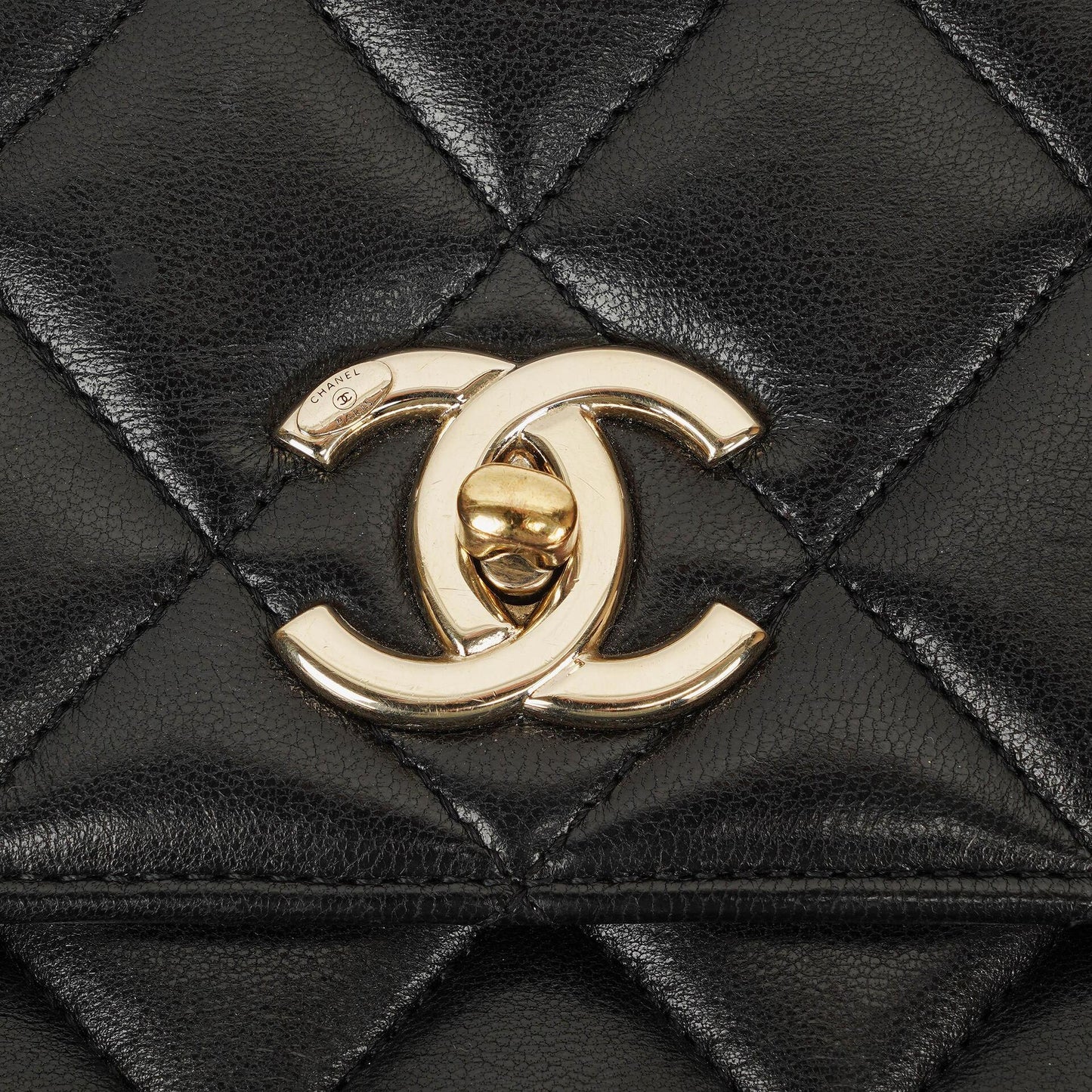 Chanel Trendy CC Large Black Quilted Lambskin Dual Handle Flap Bag