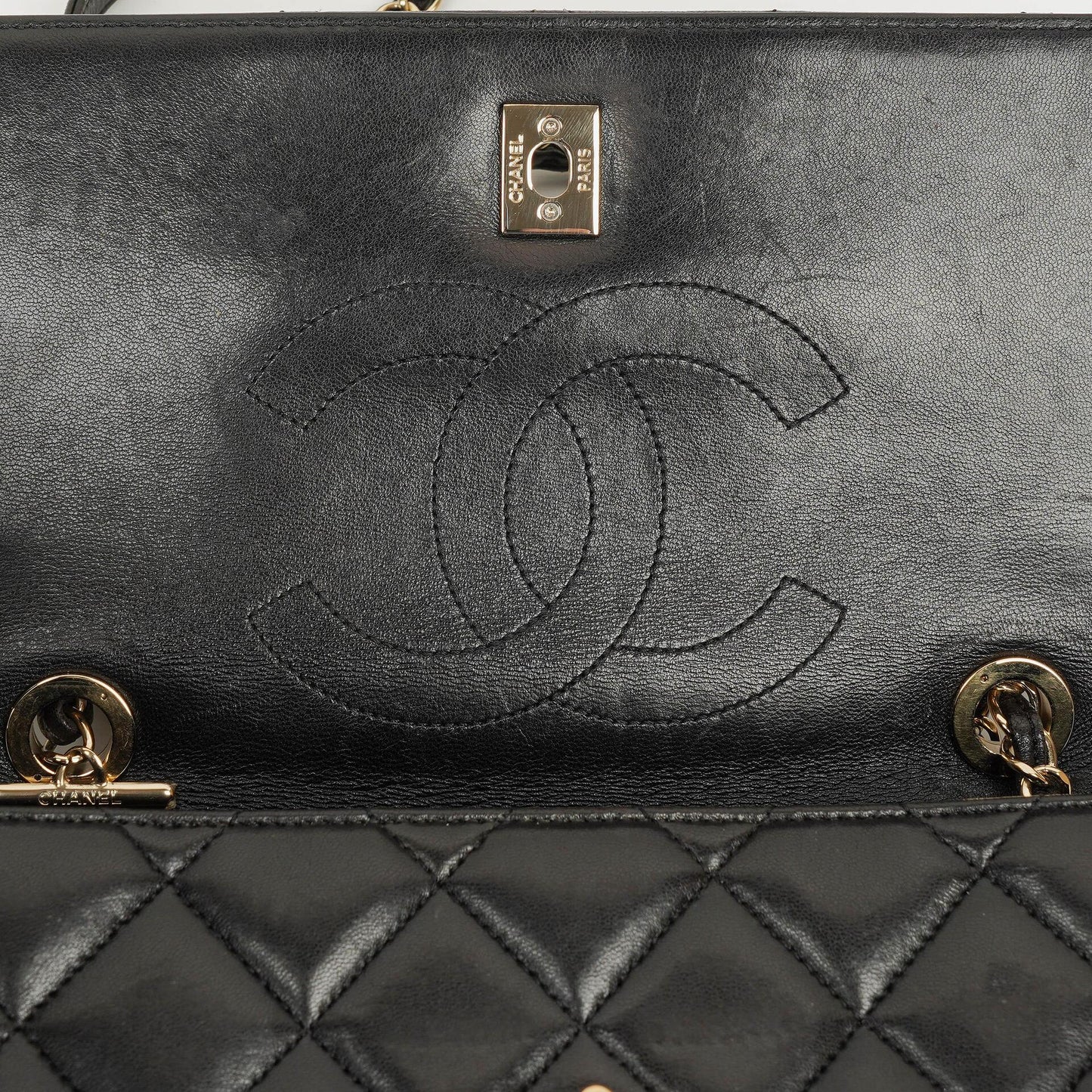 Chanel Trendy CC Large Black Quilted Lambskin Dual Handle Flap Bag