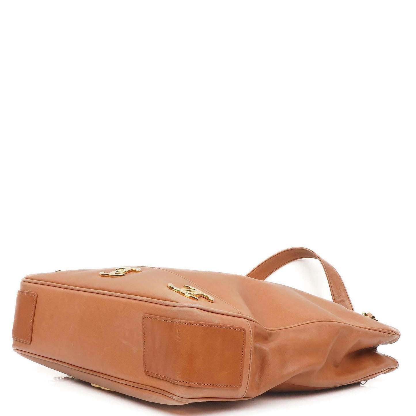 Chanel Triple CC Brown Leather Shopping Tote