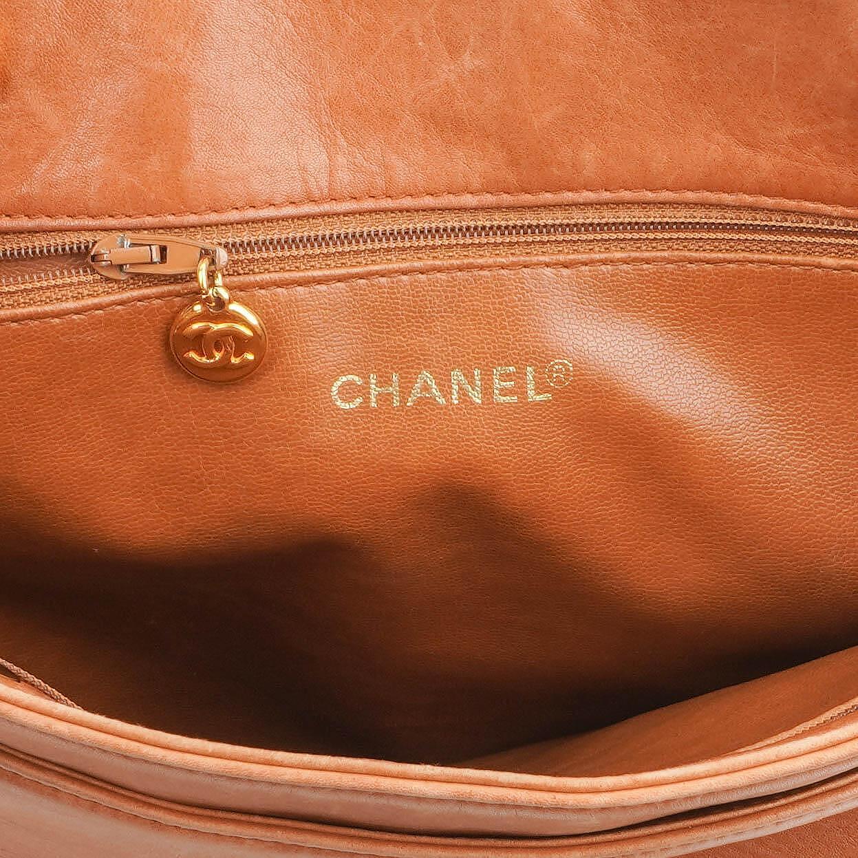 Chanel Triple CC Brown Leather Shopping Tote