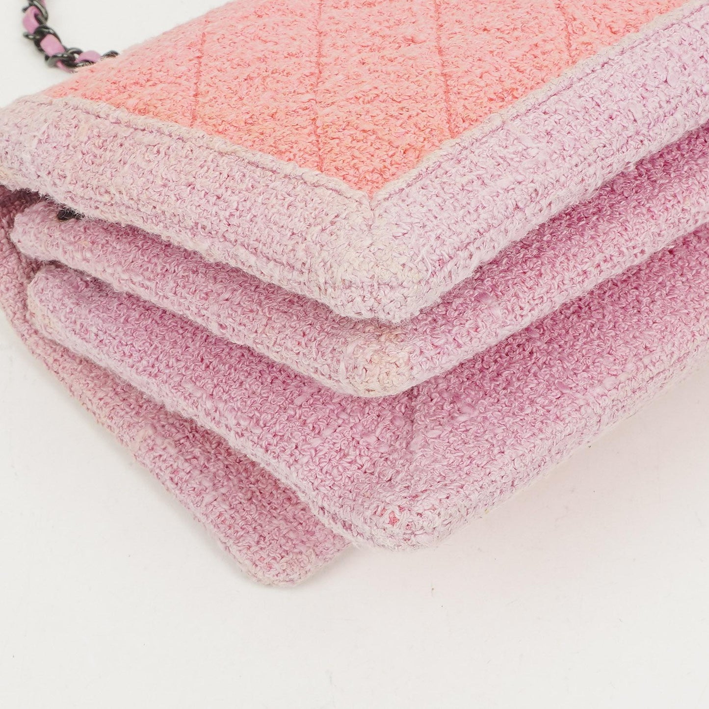 Chanel Tweed Medium Two-Toned Pink Shoulder Flap Bag