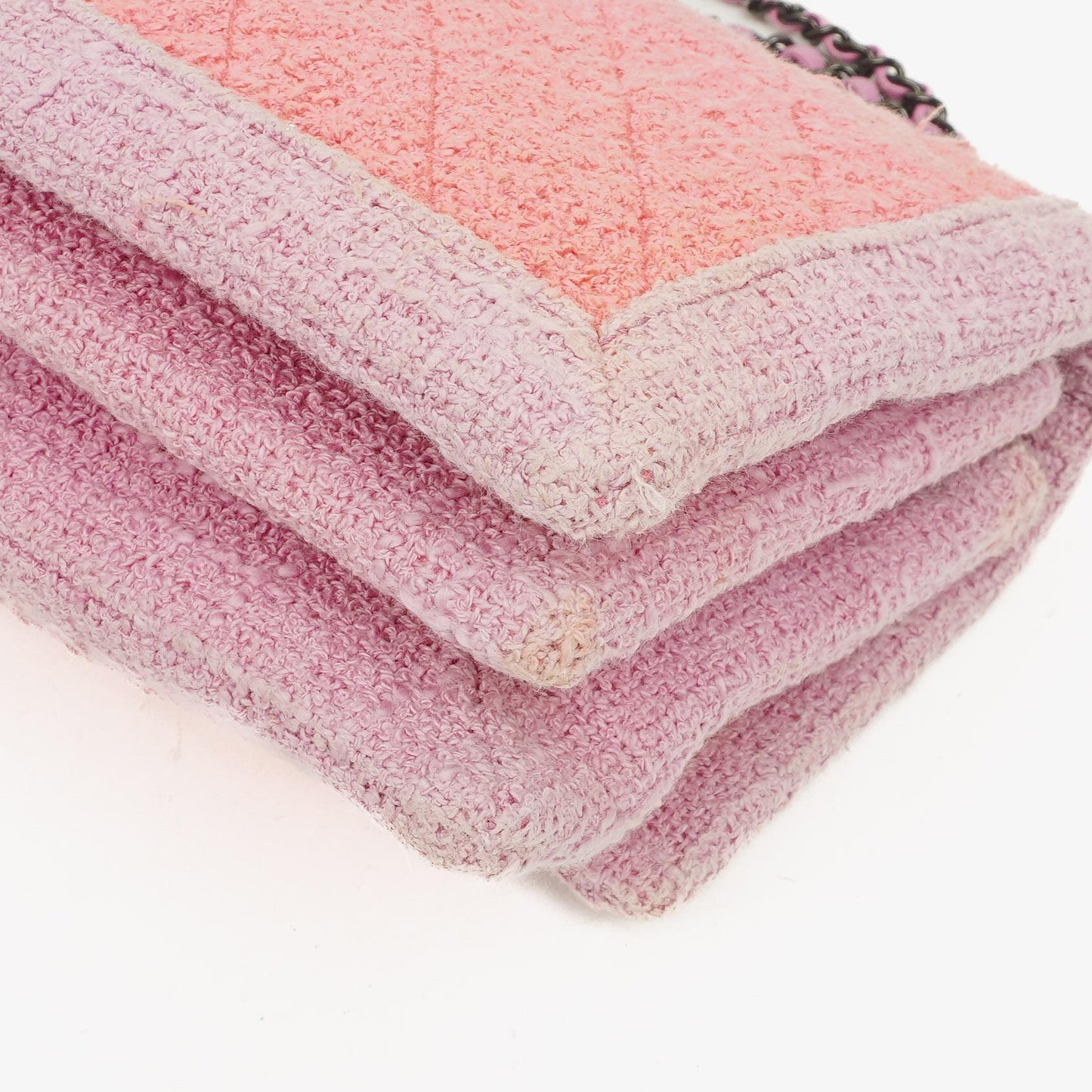 Chanel Tweed Medium Two-Toned Pink Shoulder Flap Bag