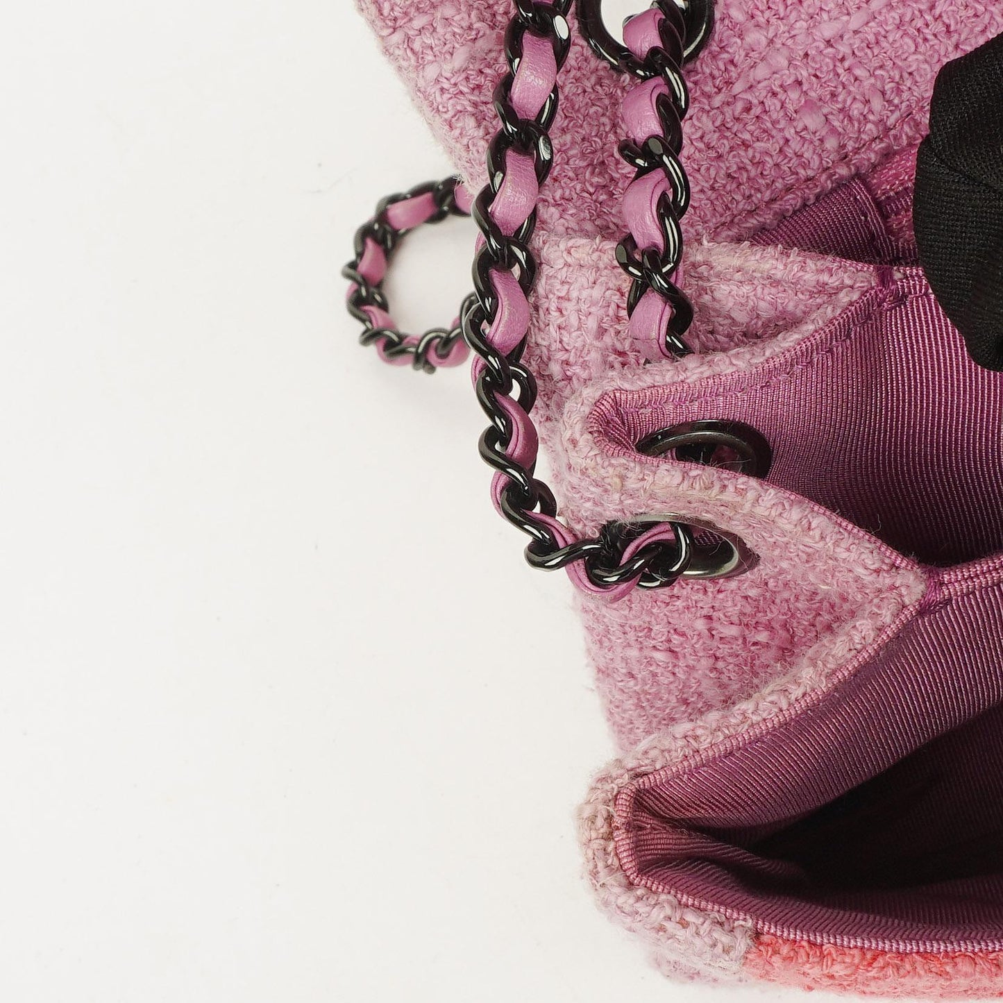 Chanel Tweed Medium Two-Toned Pink Shoulder Flap Bag