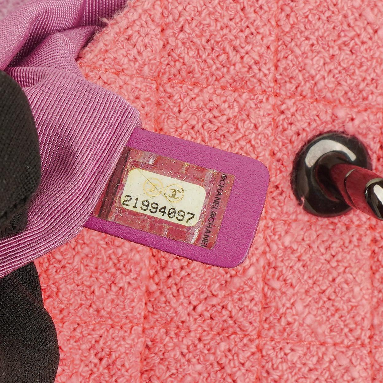 Chanel Tweed Medium Two-Toned Pink Shoulder Flap Bag