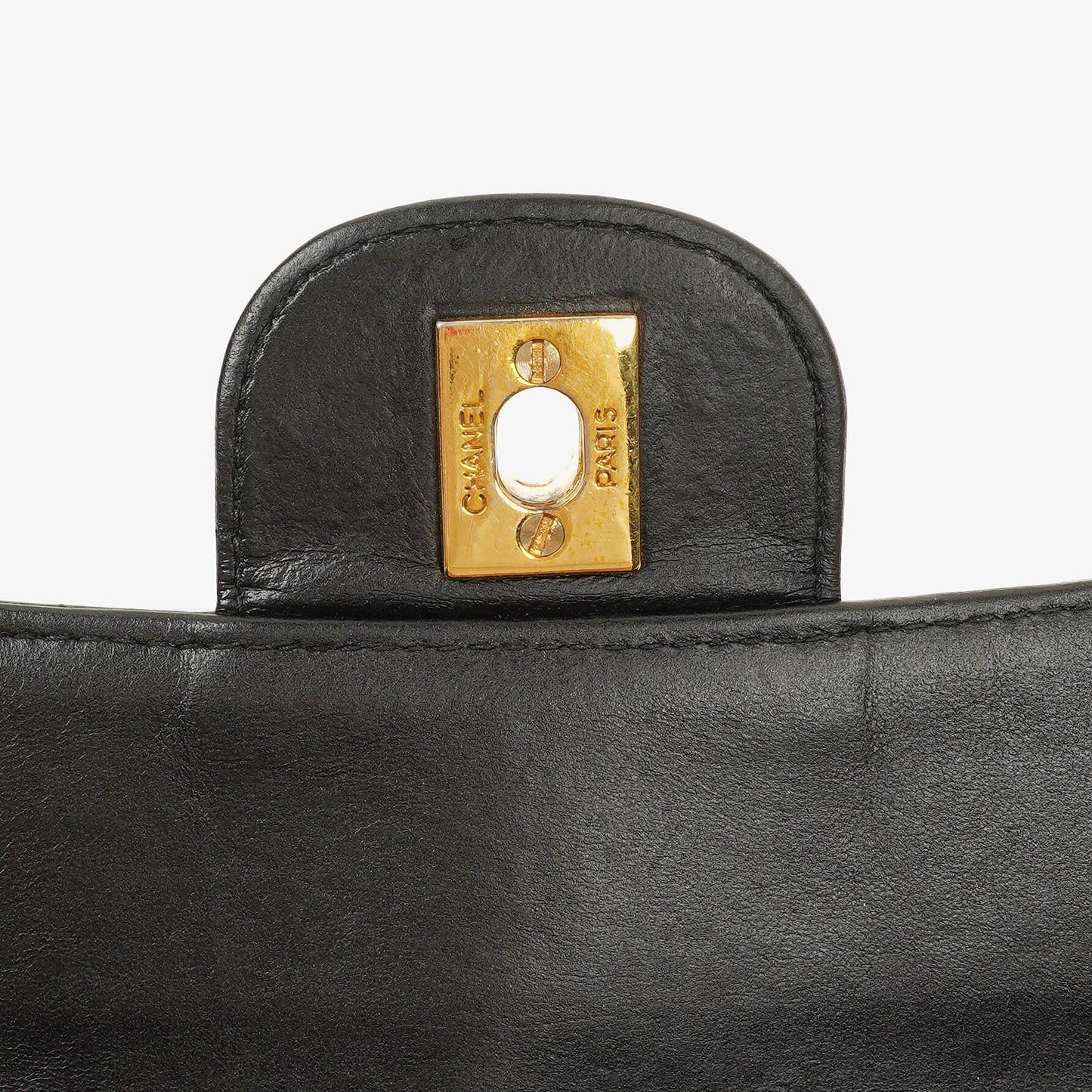 Chanel Vertical Black Quilted Lamabskin Medium Flap Bag 24K Gold-Plated Hardware