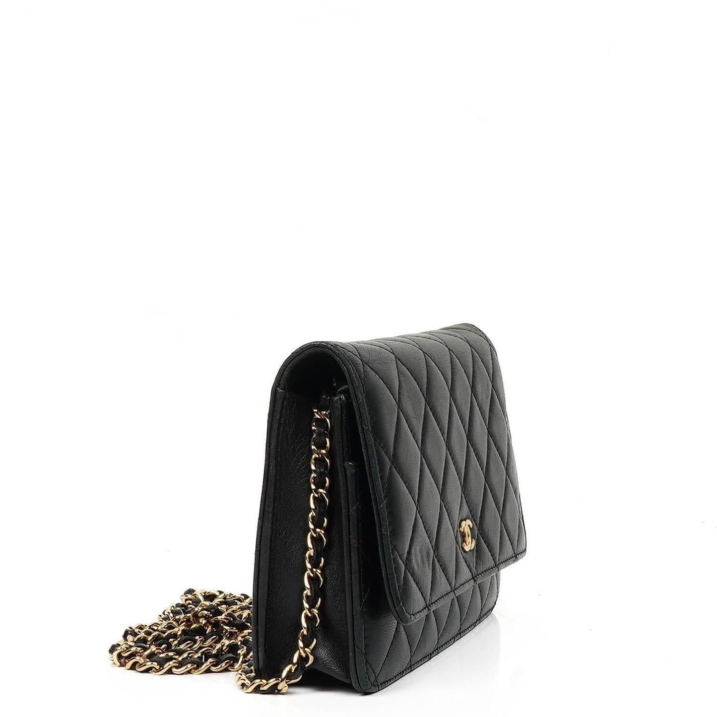 Chanel Wallet On Chain WOC Black Quilted Lambskin With Gold-Tone Hardware