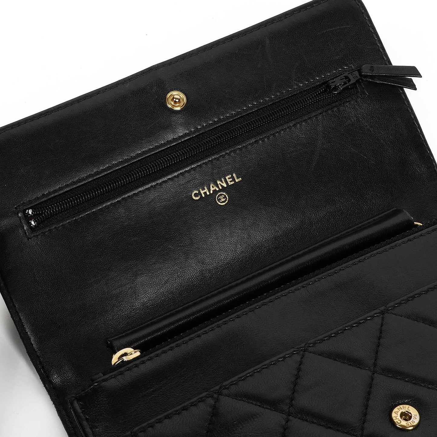 Chanel Wallet On Chain WOC Black Quilted Lambskin With Gold-Tone Hardware