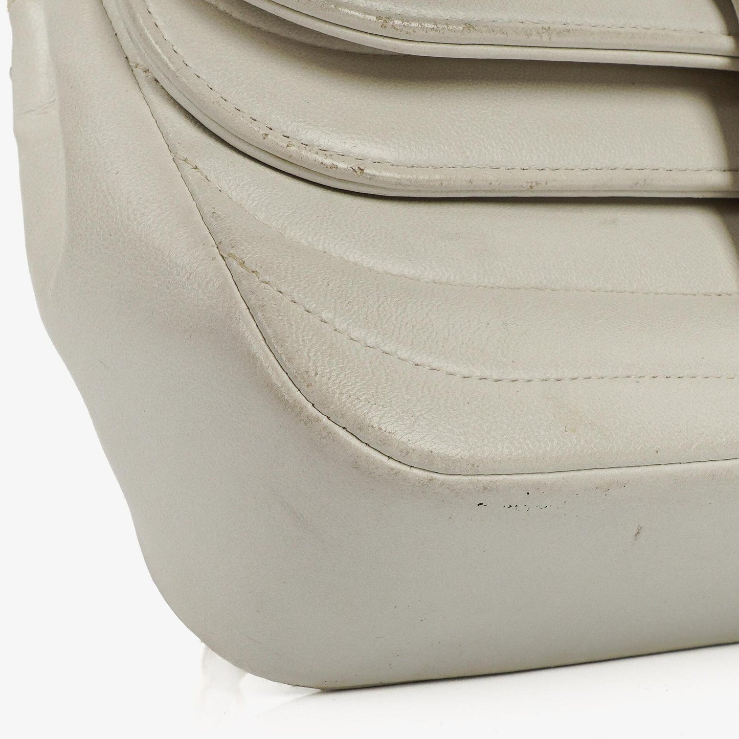 Chanel White Horizontal Quilted Small Double Flap Bag With 24K Gold-Plated Hardware