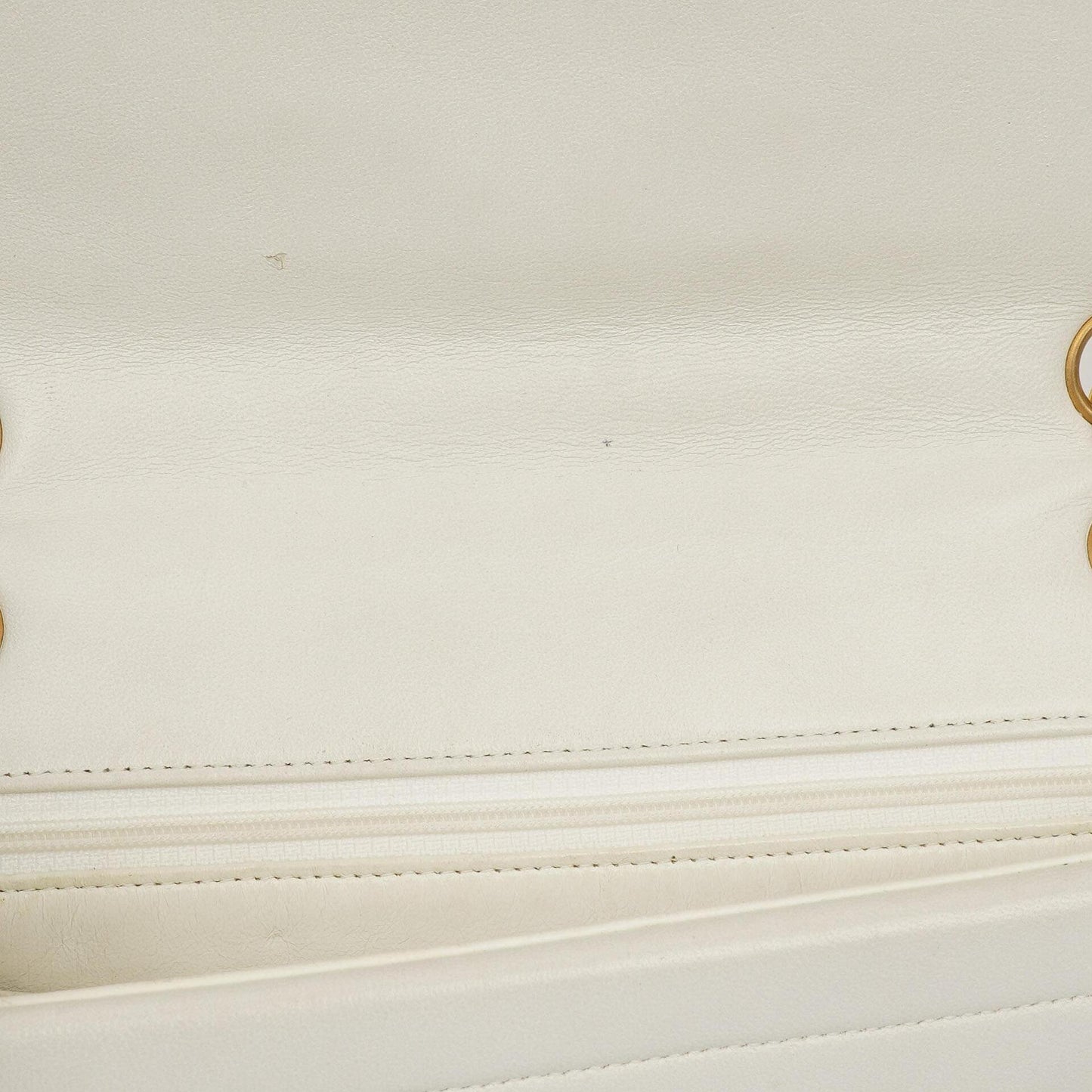 Chanel White Horizontal Quilted Small Double Flap Bag With 24K Gold-Plated Hardware
