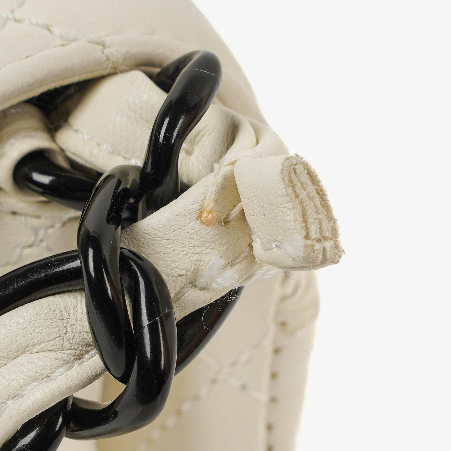 Chanel White Quilted Lambskin Plastic Hardware Shouder Bag