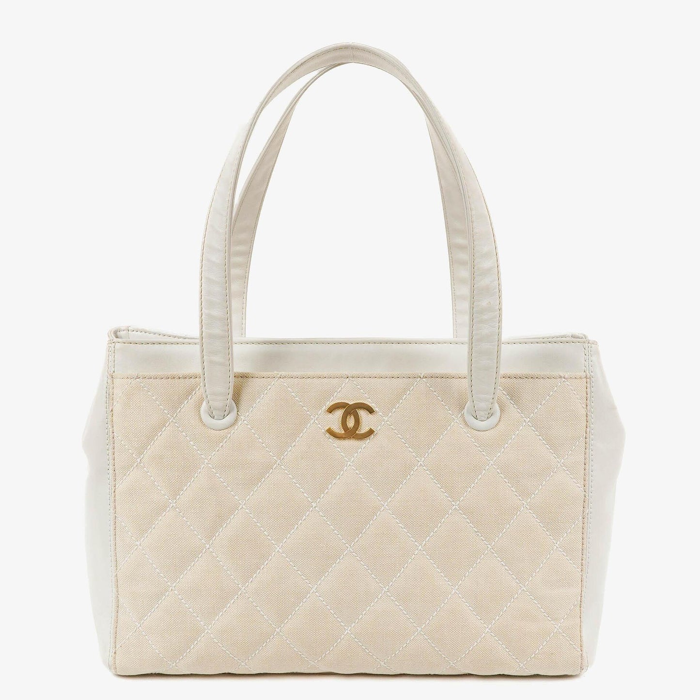 Chanel Wild Stitch Beige Surpique Tote Bag