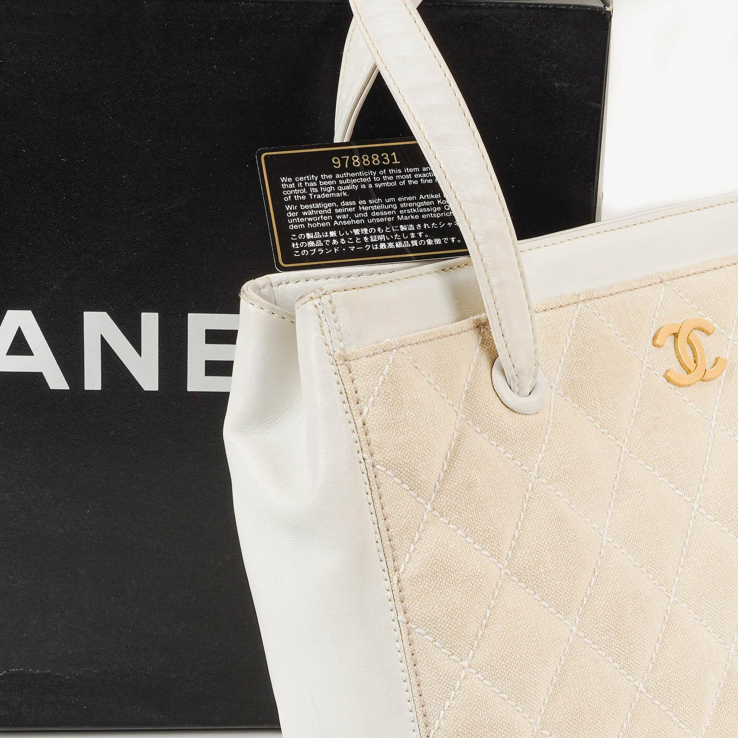 Chanel Wild Stitch Beige Surpique Tote Bag