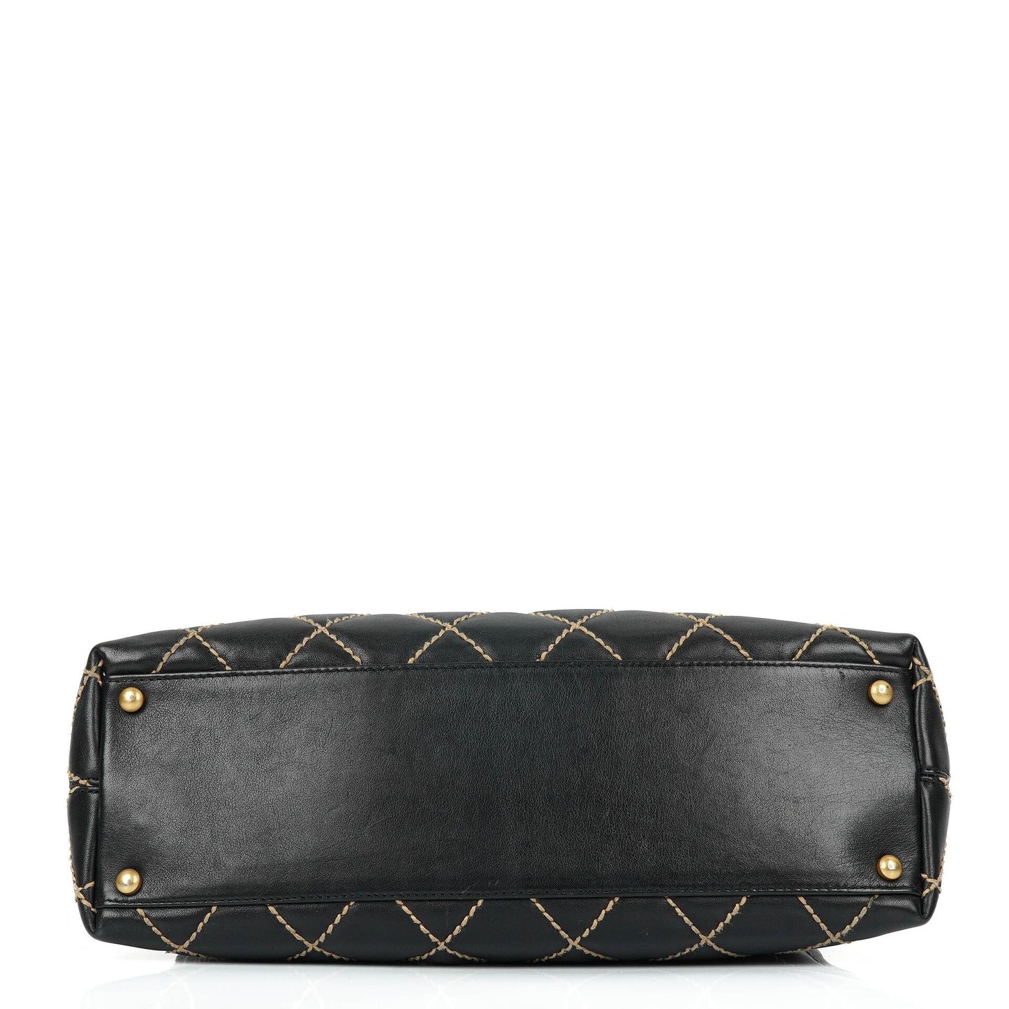 Chanel Wild Stitch Black Quilted Leather CC Shoulder Bag With Gold-Tone Hardware