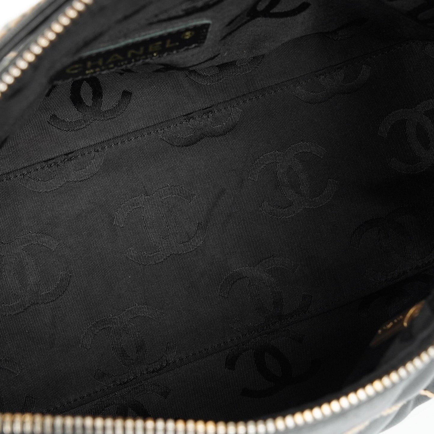 Chanel Wild Stitch Black Quilted Leather CC Shoulder Bag With Gold-Tone Hardware
