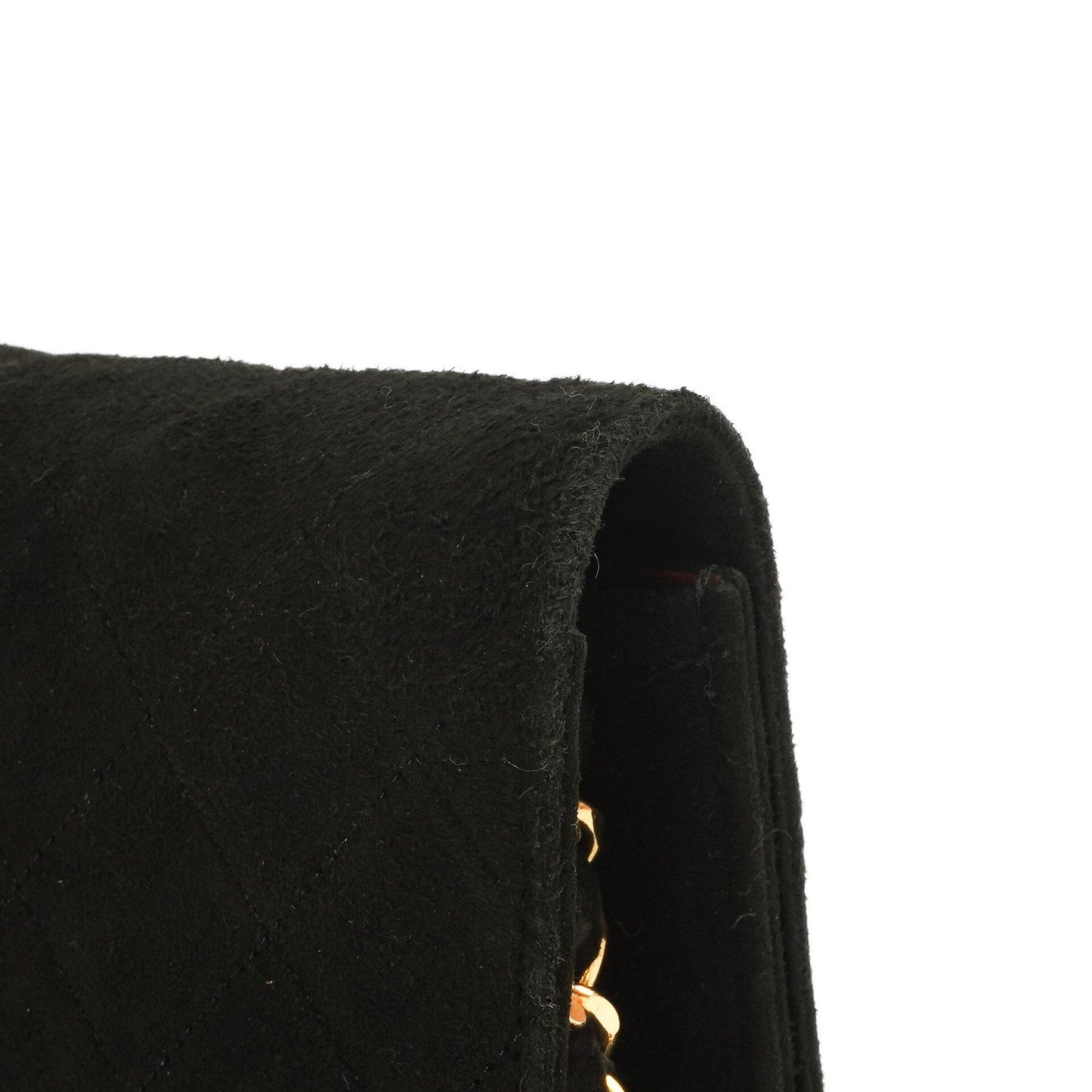 Chanel WOC Mini Classic Full Flap Black Quilted Suede With 24K Gold-Plated Hardware